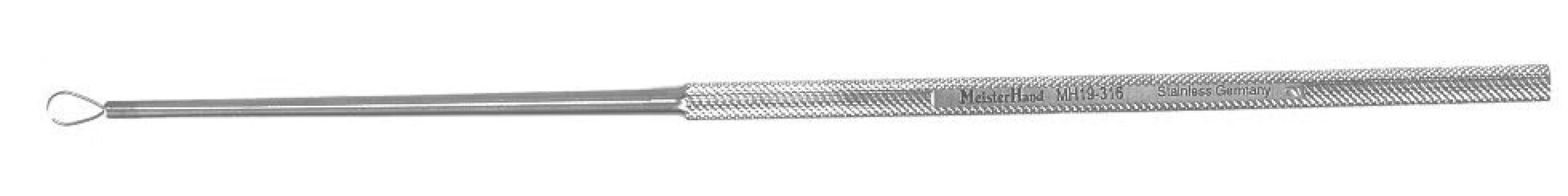 Integra Lifesciences - MH19-316 Ear Curette MeisterHand® Billeau 6-1/2 Inch Length Round Knurled Handle Size 2 Tip Flexible Oval Loop Tip