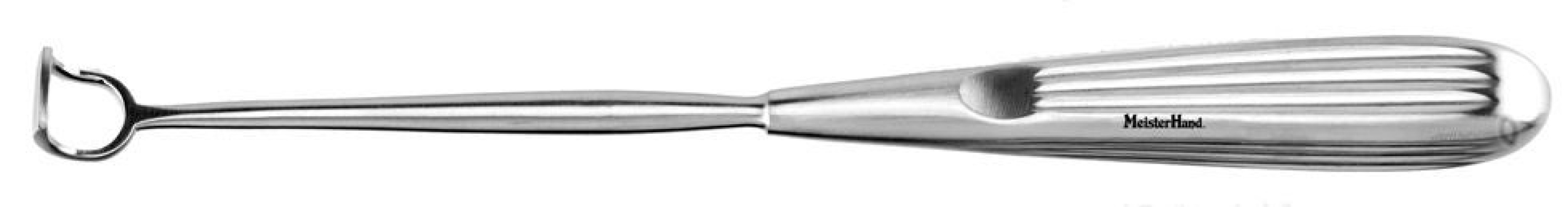 Integra Lifesciences - MH20-800 Adenoid Curette MeisterHand® Barnhill 8-1/2 Inch Length Hollow Handle with Grooves Size 0 Tip Curved Fenestrated Rectangular Tip