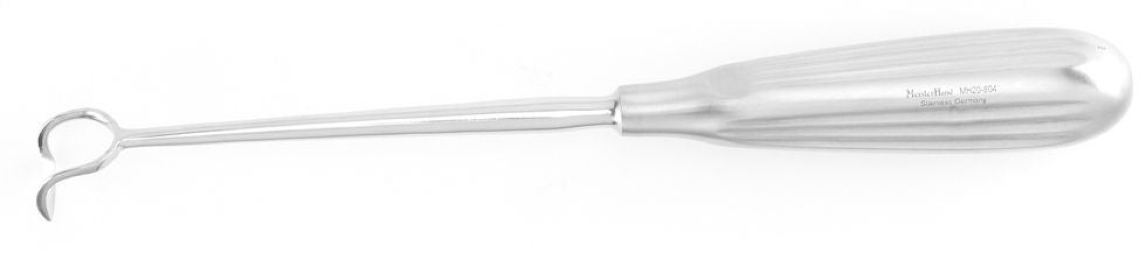 Integra Lifesciences - MH20-804 Adenoid Curette MeisterHand® Barnhill 8-1/2 Inch Length Hollow Handle with Grooves Size 2 Tip Curved Fenestrated Rectangular Tip