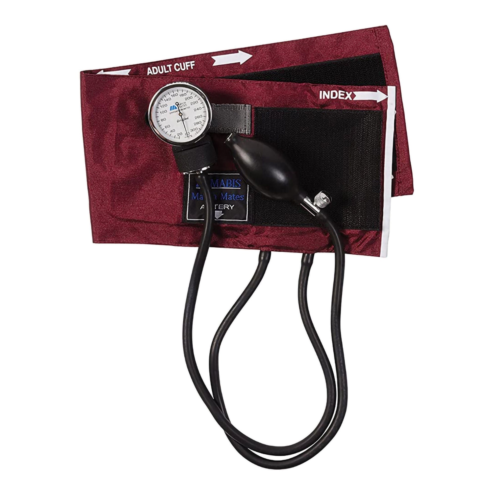 Mabis Healthcare - 01-360-071 Reusable Aneroid / Stethoscope Set Match Mates® Multiple Cuff Sizes Dual Head Sprague Stethoscope Pocket Aneroid