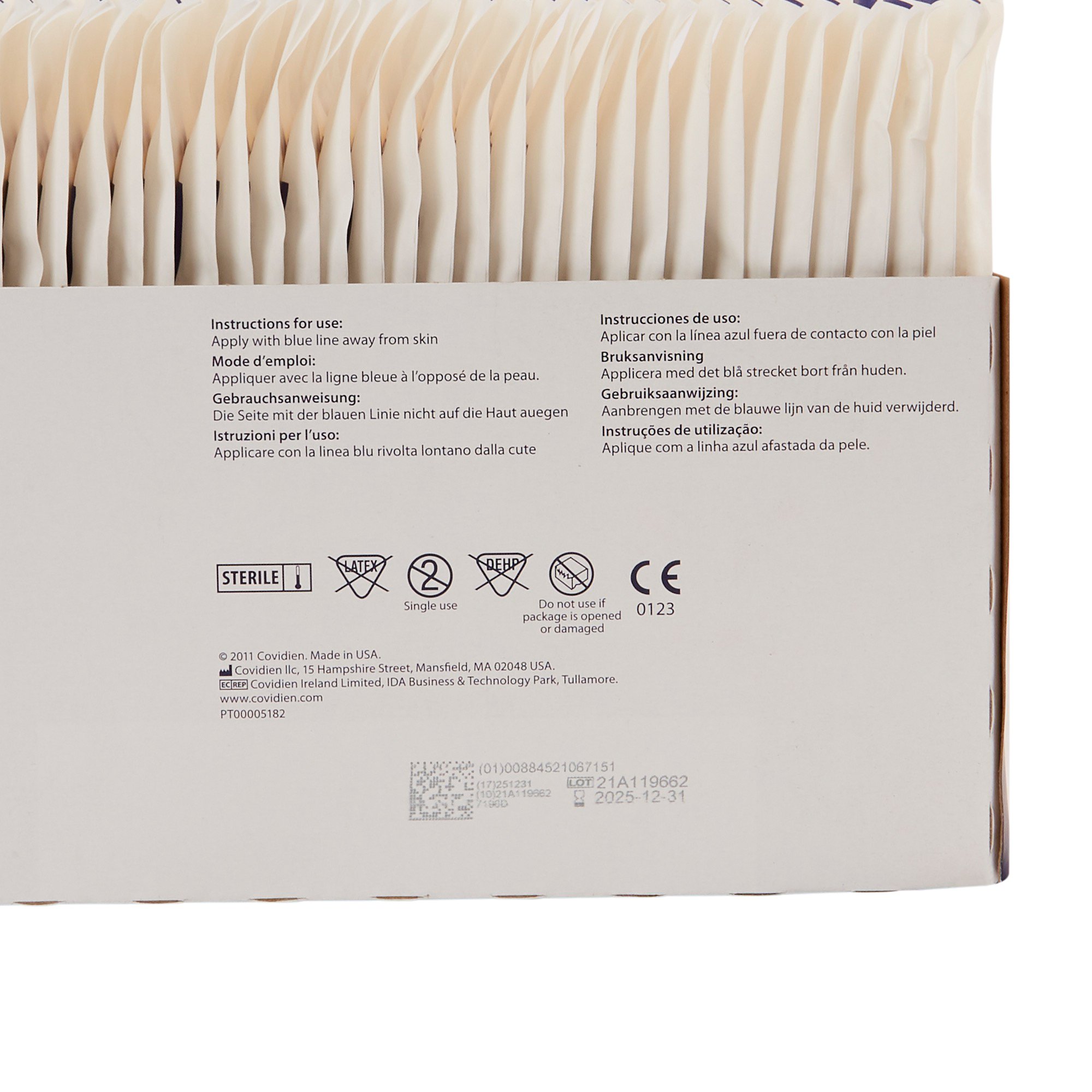 Cardinal 7196D - Dermacea™ Sterile Abdominal Pad, 5 x 9 Inch, - 1/Each, 36/Tray, 432/Case