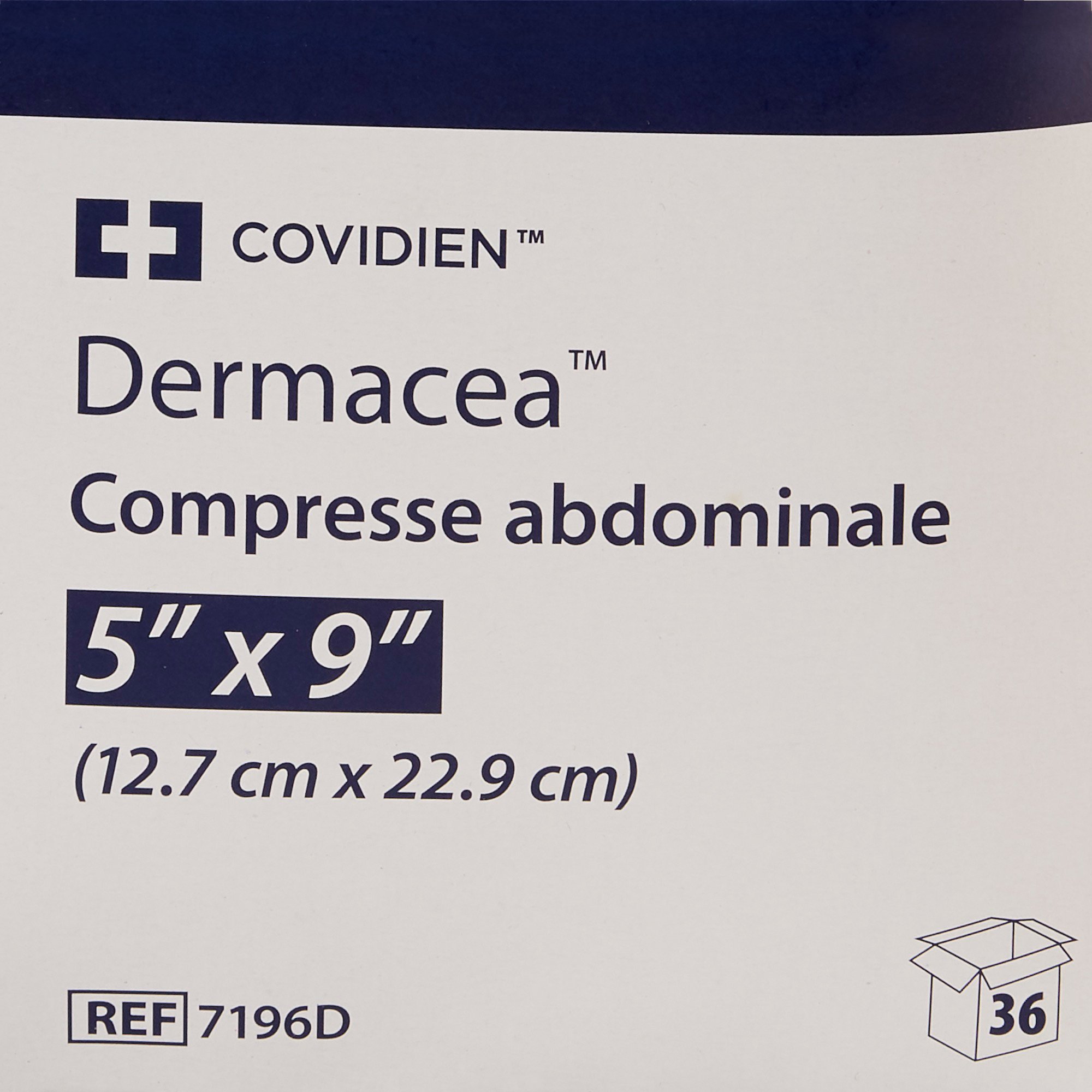 Cardinal 7196D - Dermacea™ Sterile Abdominal Pad, 5 x 9 Inch, - 1/Each, 36/Tray, 432/Case