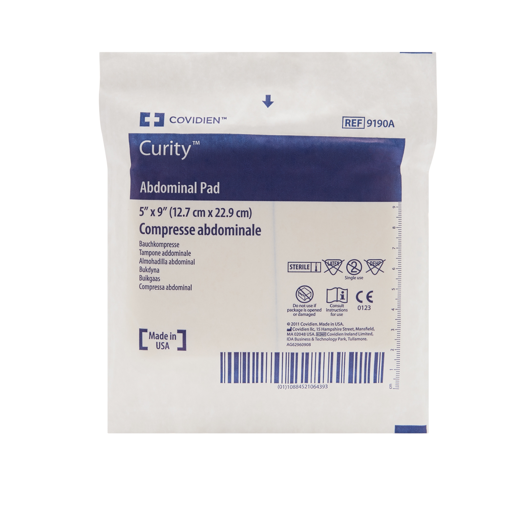 Cardinal 9190A - Curity™ Sterile Abdominal Pad, 5 x 9 Inch - 1/Each, 36/Tray, 432/Case