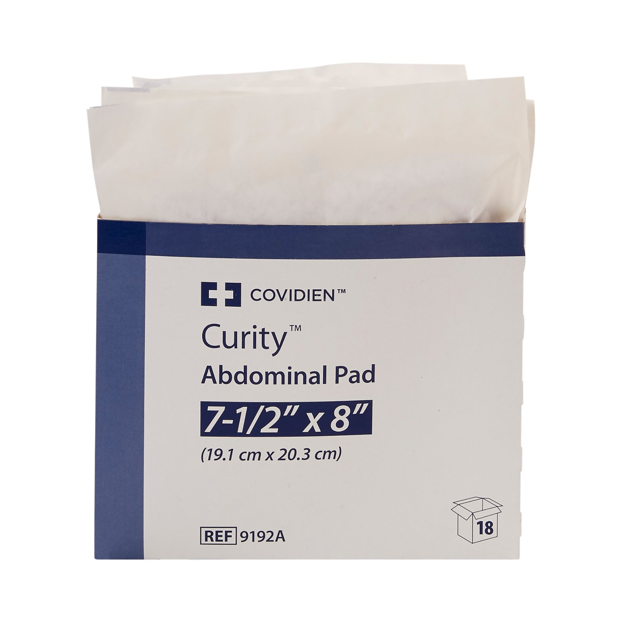 Cardinal 9192A - Curity™ Sterile Abdominal Pad, 7-1/2 x 8 Inch - 1/Each, 18/Tray, 216/Case