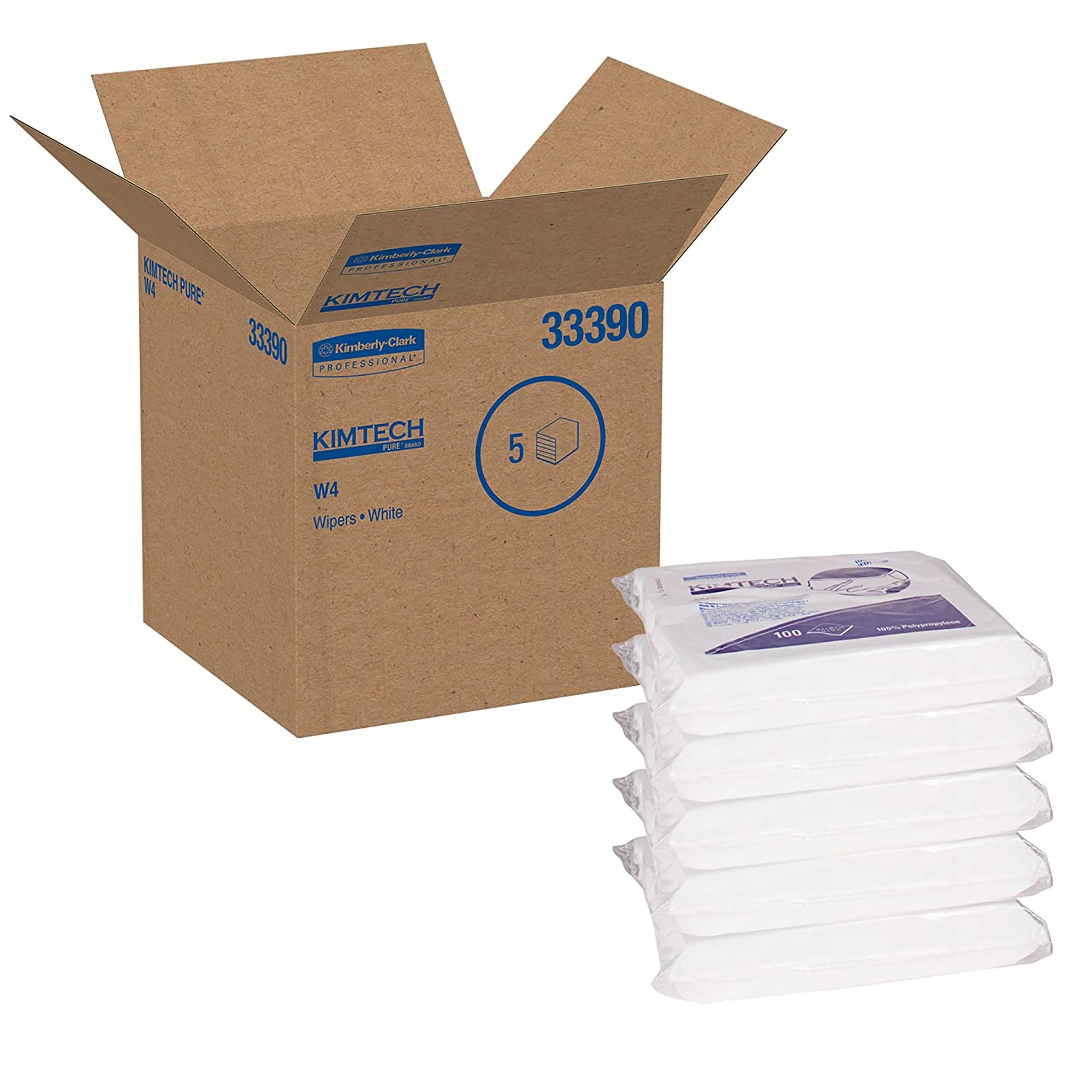Kimberly Clark 33390 - Kimtech™ Pure W4 Cleanroom Wipe, 100 per Box - 100/Pack, 500/Case