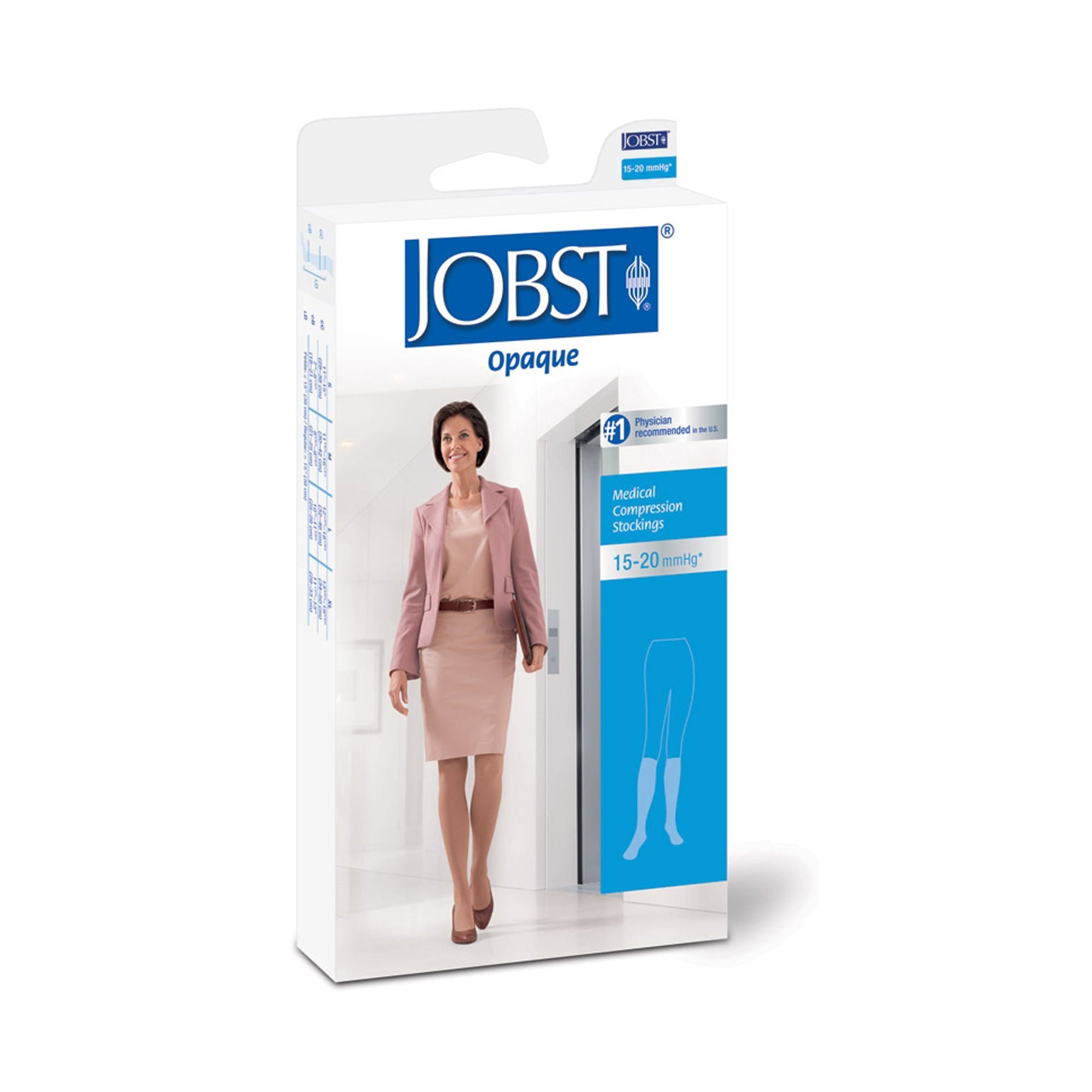 BSN Medical - 115214 Compression Stocking Jobst® Opaque Knee High Large Natural Closed Toe
