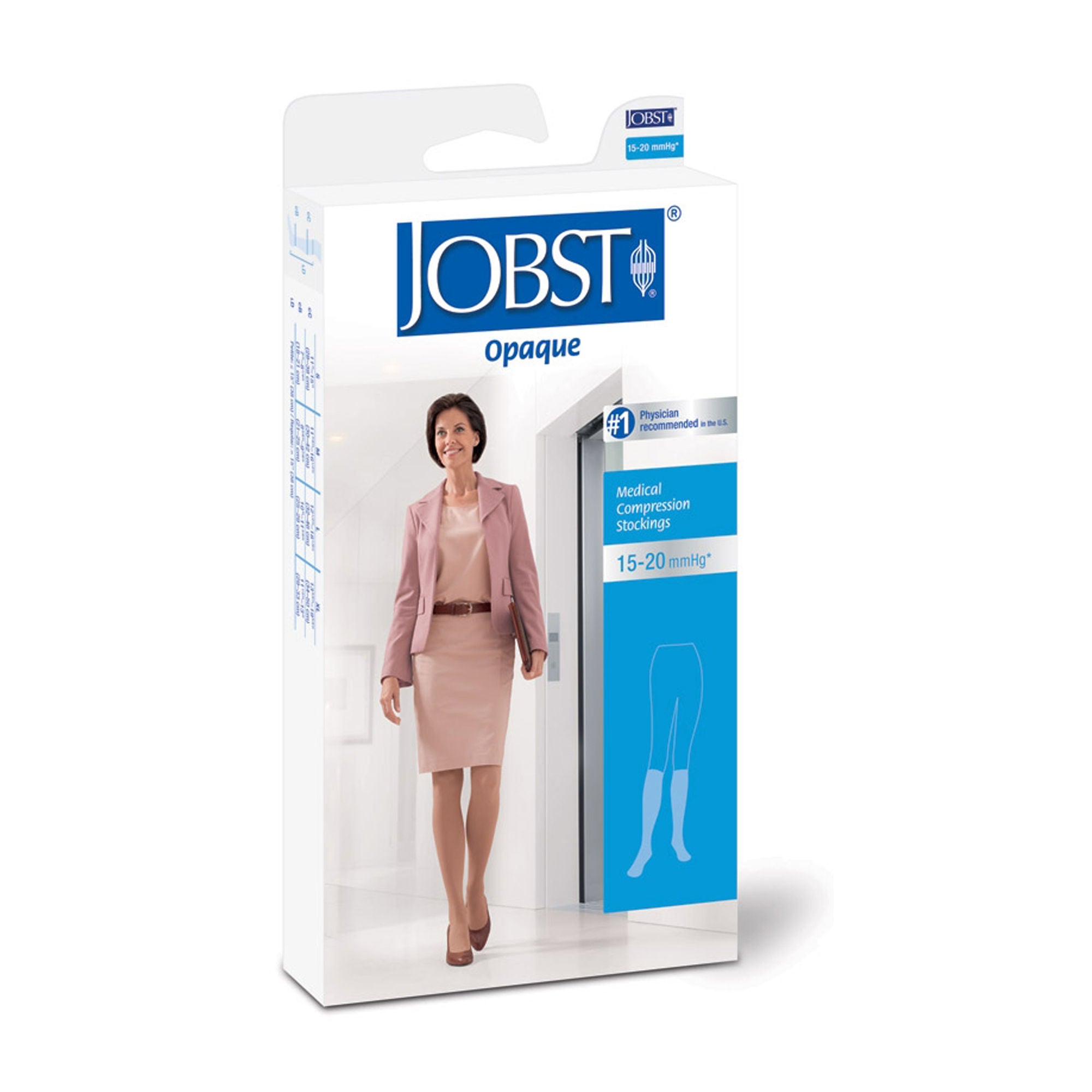 BSN Medical - 115214 Compression Stocking Jobst® Opaque Knee High Large Natural Closed Toe