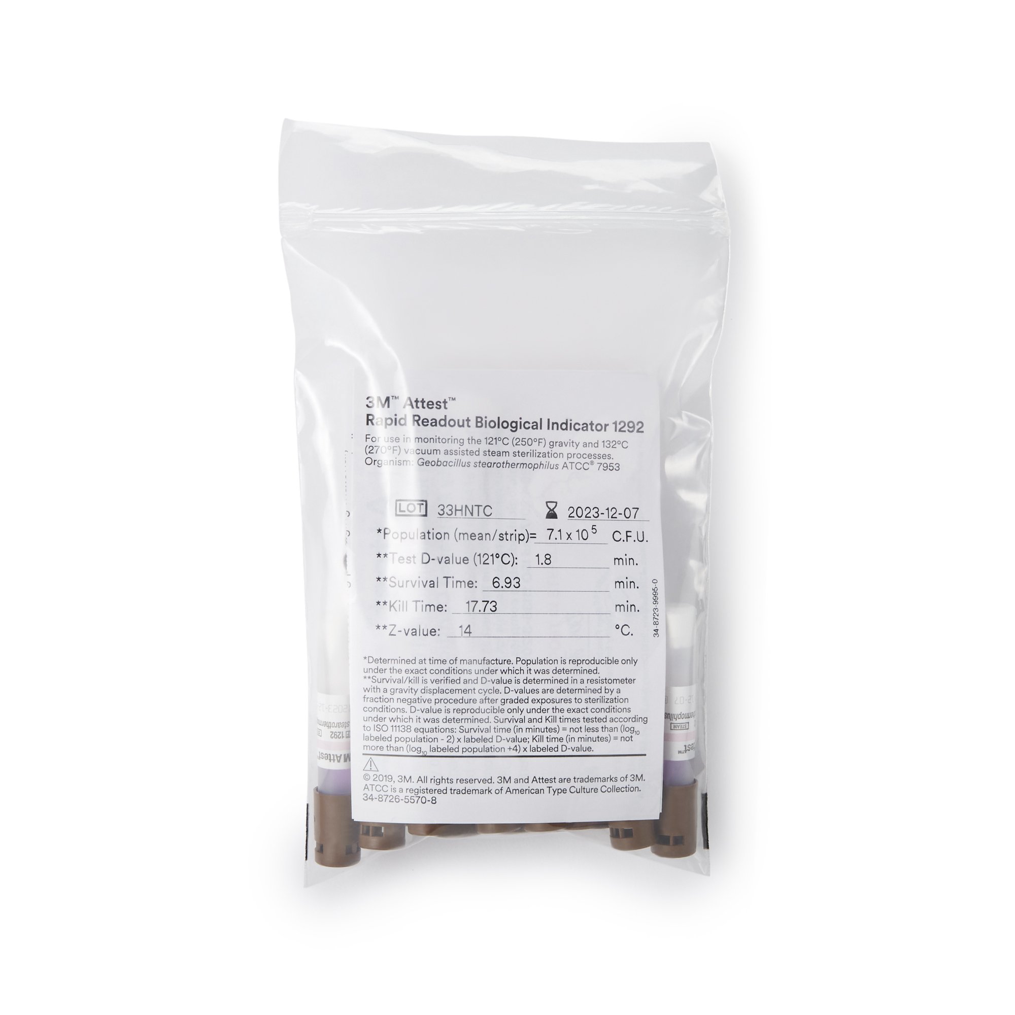 Solventum Corporation 41382 - 3M™ Attest™ Rapid 5 Steam-Plus Sterilization Biological Indicator Pack - 16/Box, 64/Case