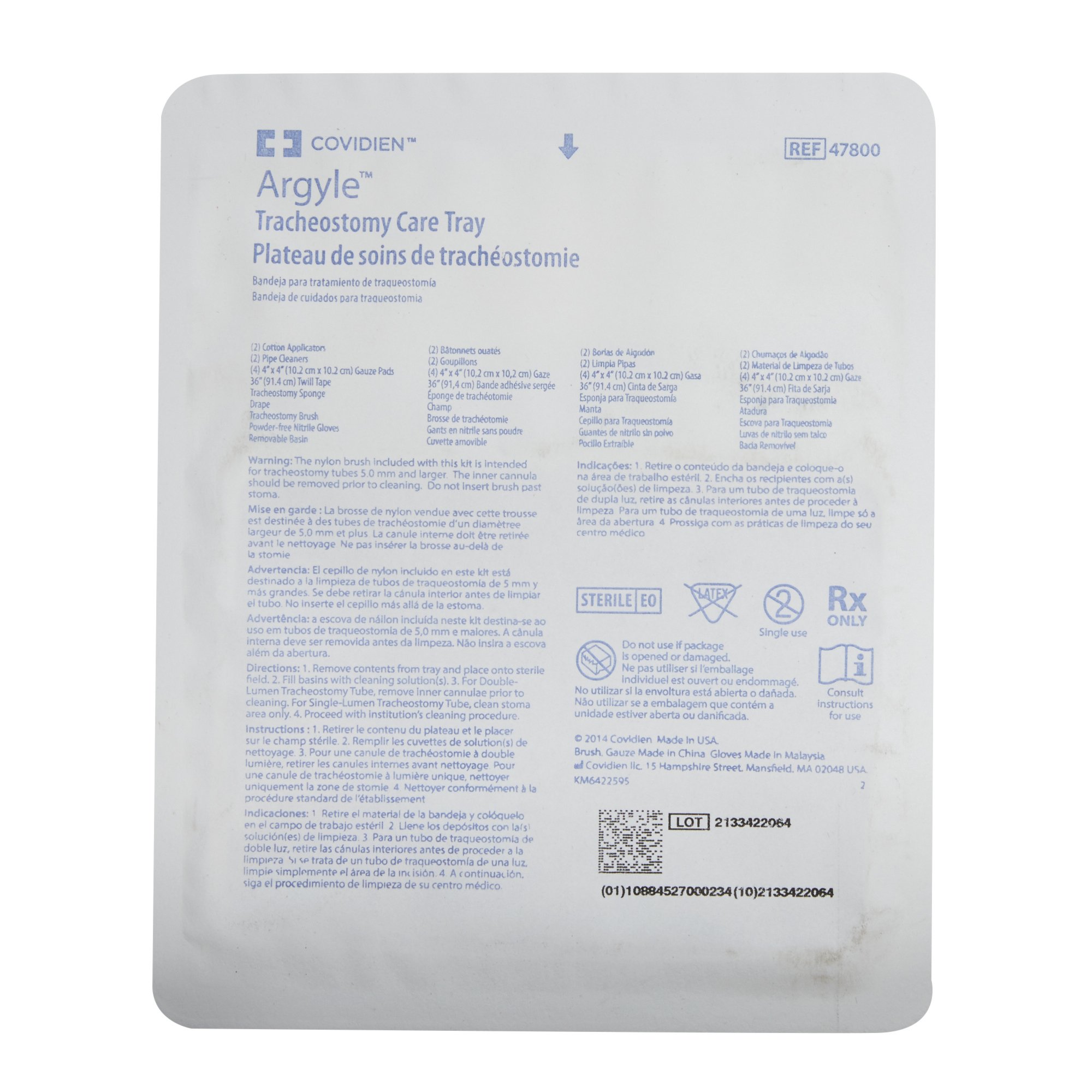 Cardinal 47800 - Argyle™ Standard Tracheostomy Care Kit - 1/Each, 20/Case