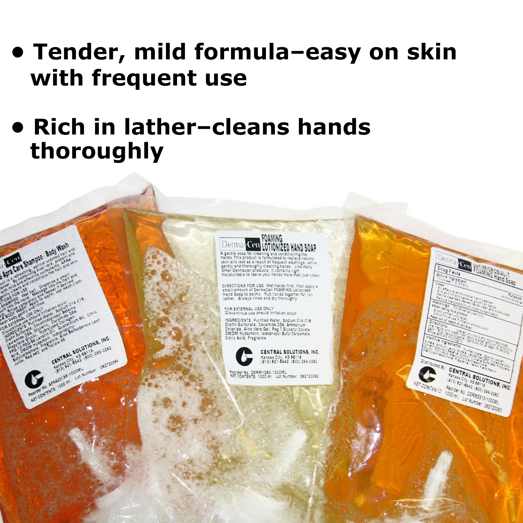 McKesson Brand DERM1390-1000 - DermaCen® Soap, 1,000 mL Dispenser Refill Bag - 1/Each, 4/Case
