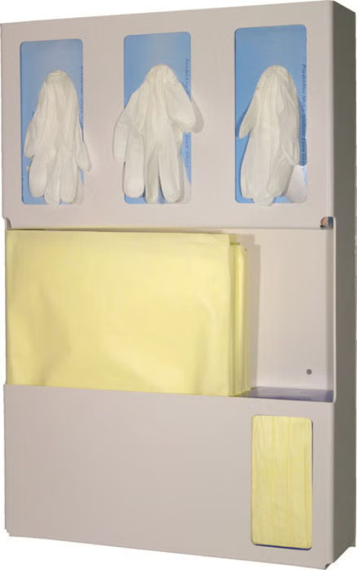 Bowman Manufacturing - LD-007 Hygiene Dispensing Station BOWMAN® Wall Mount Quartz Beige 4-1/2 X 16-1/2 X 25-1/4 Inch ABS Plastic