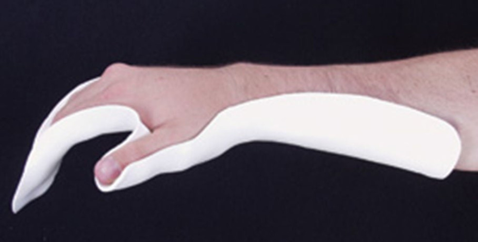 Alimed - 2970003554 Resting Pan Mitt Hand Splint AliMed® Pre-Cut Thermoplastic Left or Right Hand White Large