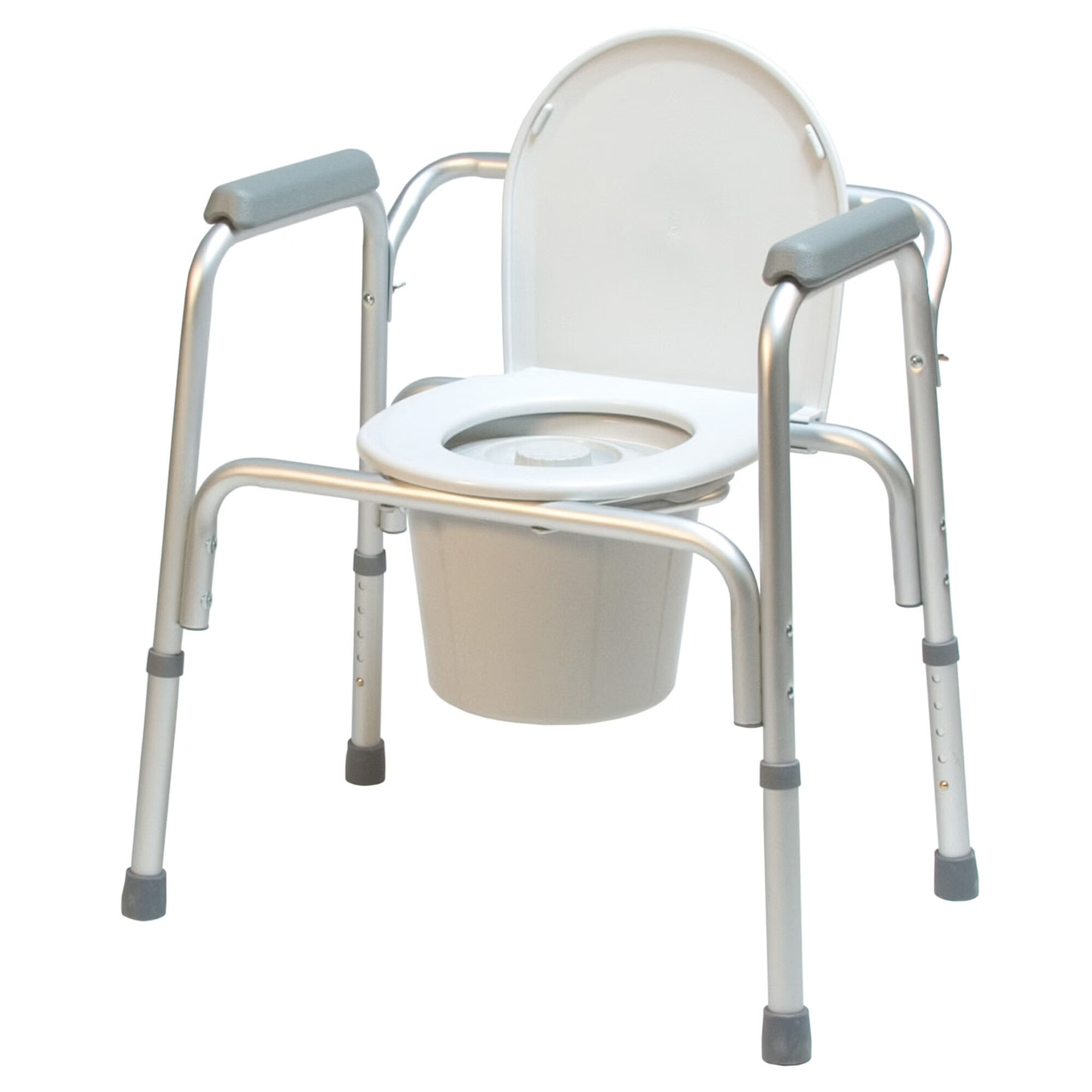 Graham-Field - 2195A-4 3-in-1 Commode Chair Lumex® Padded Fixed Arms Aluminum Frame Removable Backrest 13-1/2 Inch Seat Width 300 lbs. Weight Capacity