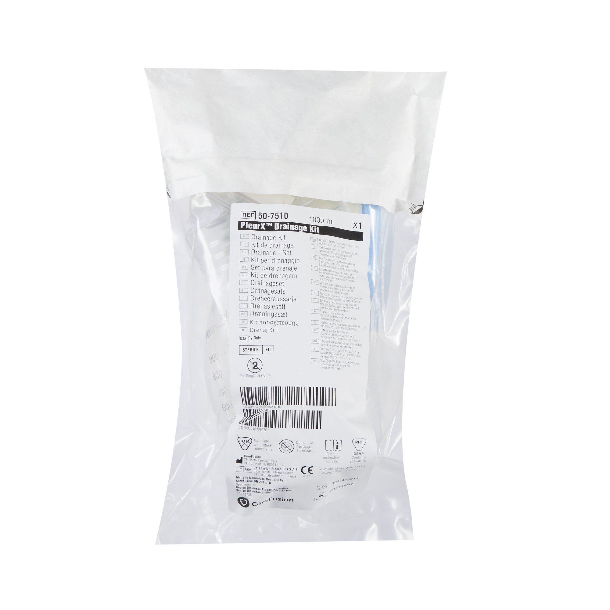 BD 50-7510 - PleurX™ Drainage Catheter Kit - 1/Each, 10/Case