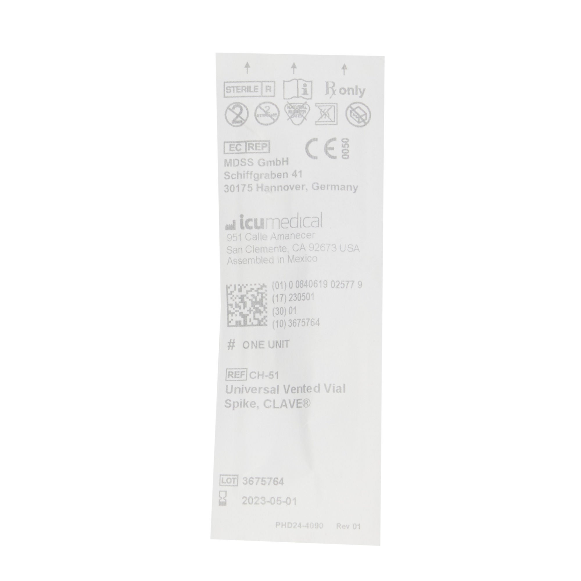 ICU Medical - CH-51 Vial Adapter Clave