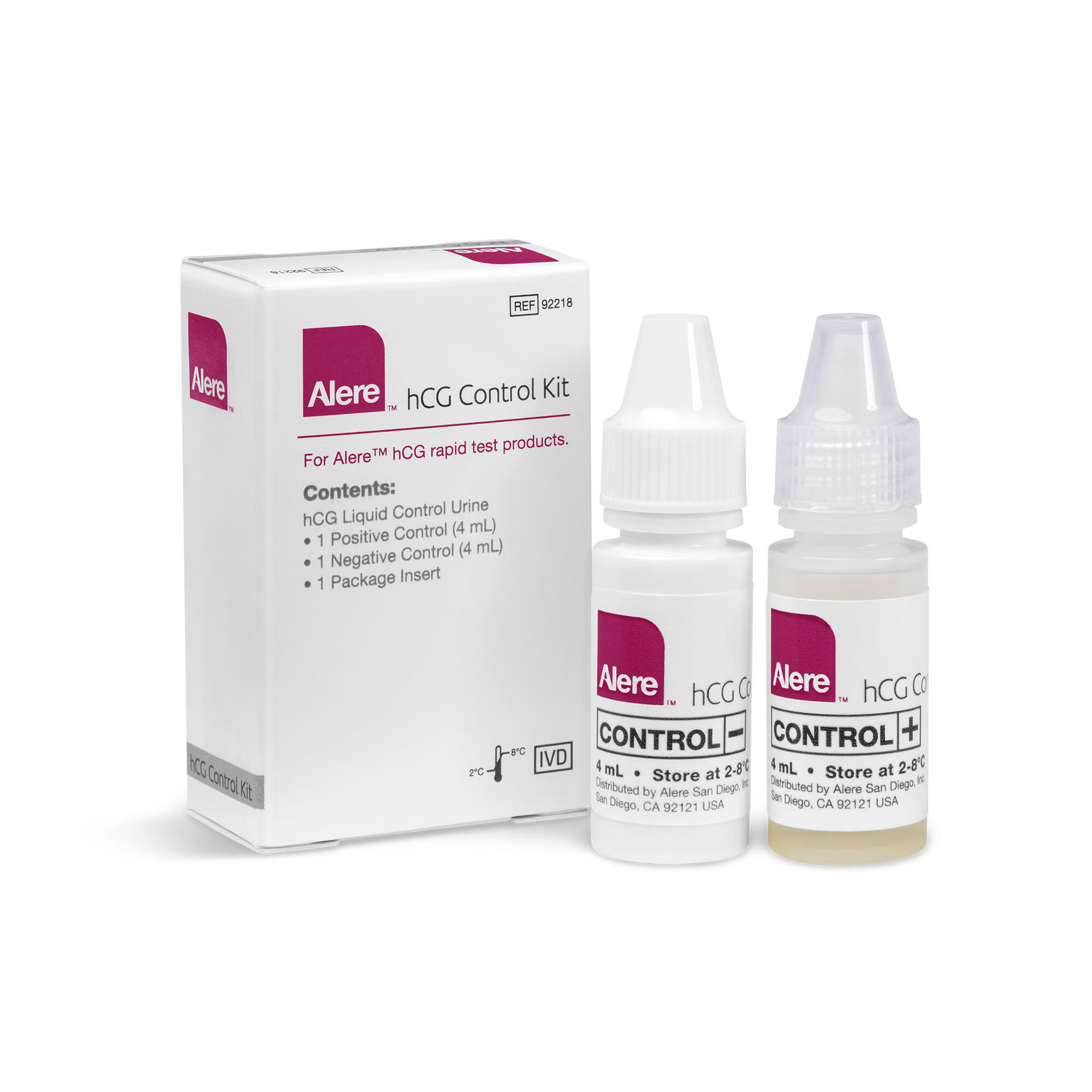 Abbott Rapid Dx North America LLC - 92218 Fertility Test Control Set Alere™ Human Chorionic Godadotropin (hCG) Positive Level / Negative Level 2 Vials