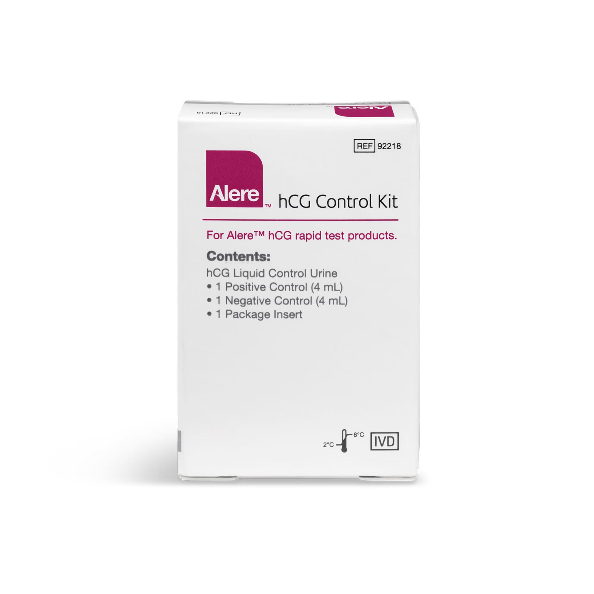 Abbott Rapid Dx North America LLC - 92218 Fertility Test Control Set Alere™ Human Chorionic Godadotropin (hCG) Positive Level / Negative Level 2 Vials