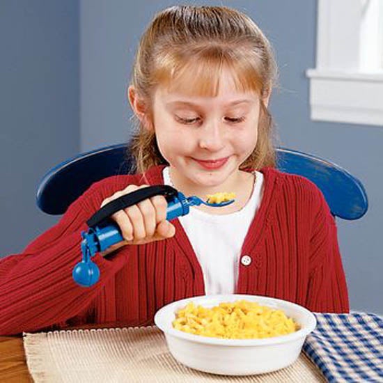 Performance Health - 081002898 Spoon Steady Spoon™ Built Up Handle w/ hook and loop strap Black Plastic-Coated / Stainless Steel