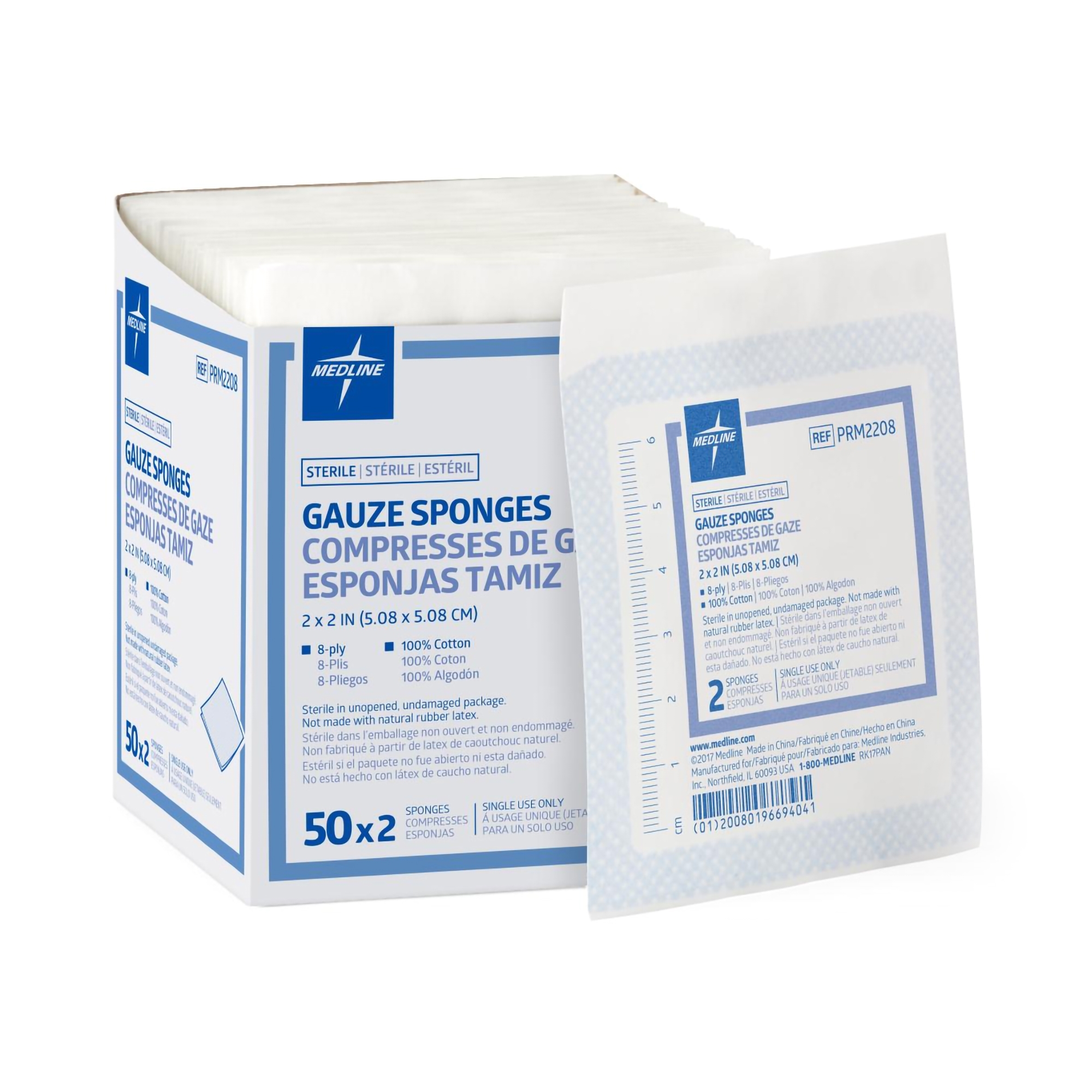 Medline - PRM2208 Caring® Sterile Gauze Sponge