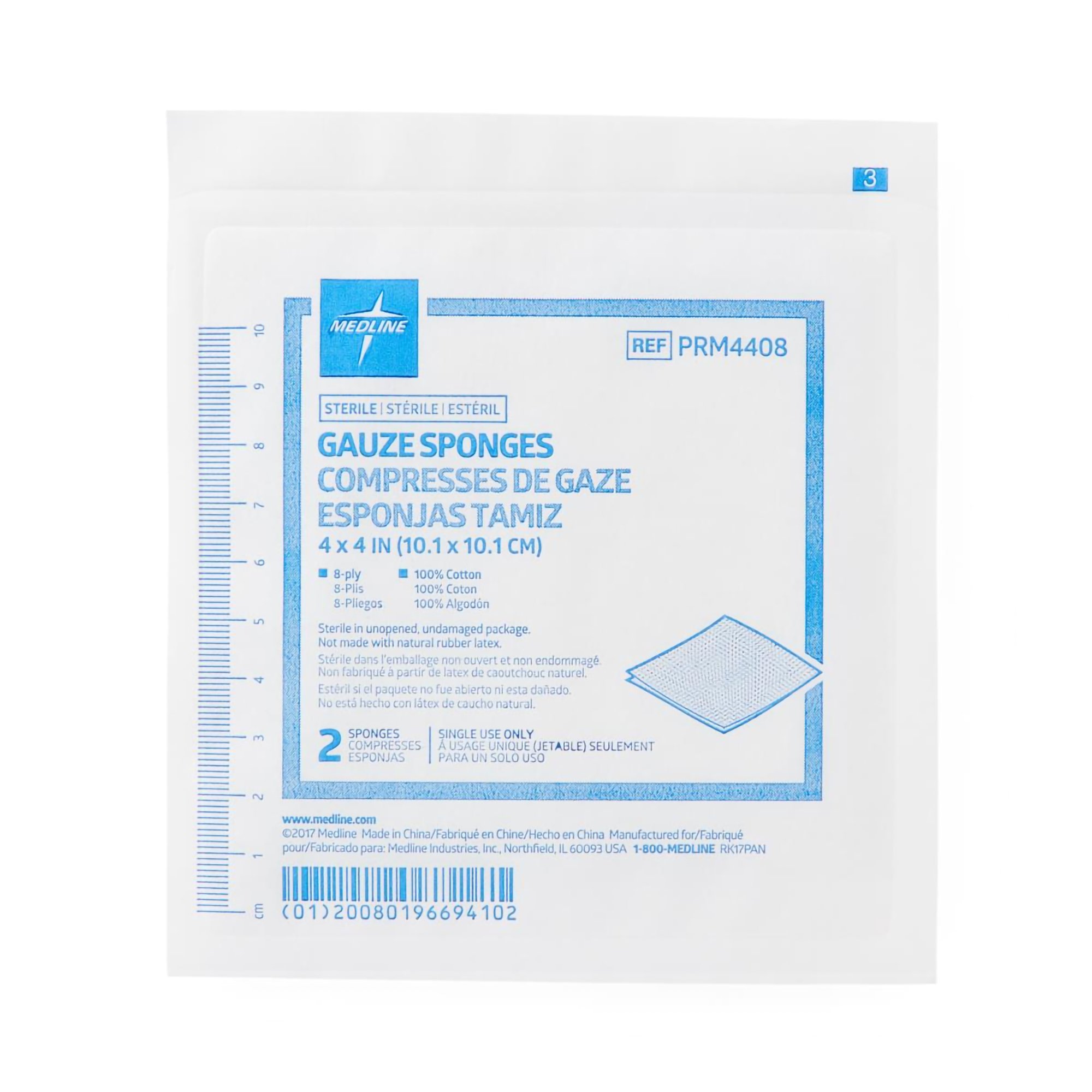 Medline - PRM4408 Caring® Sterile Gauze Sponge