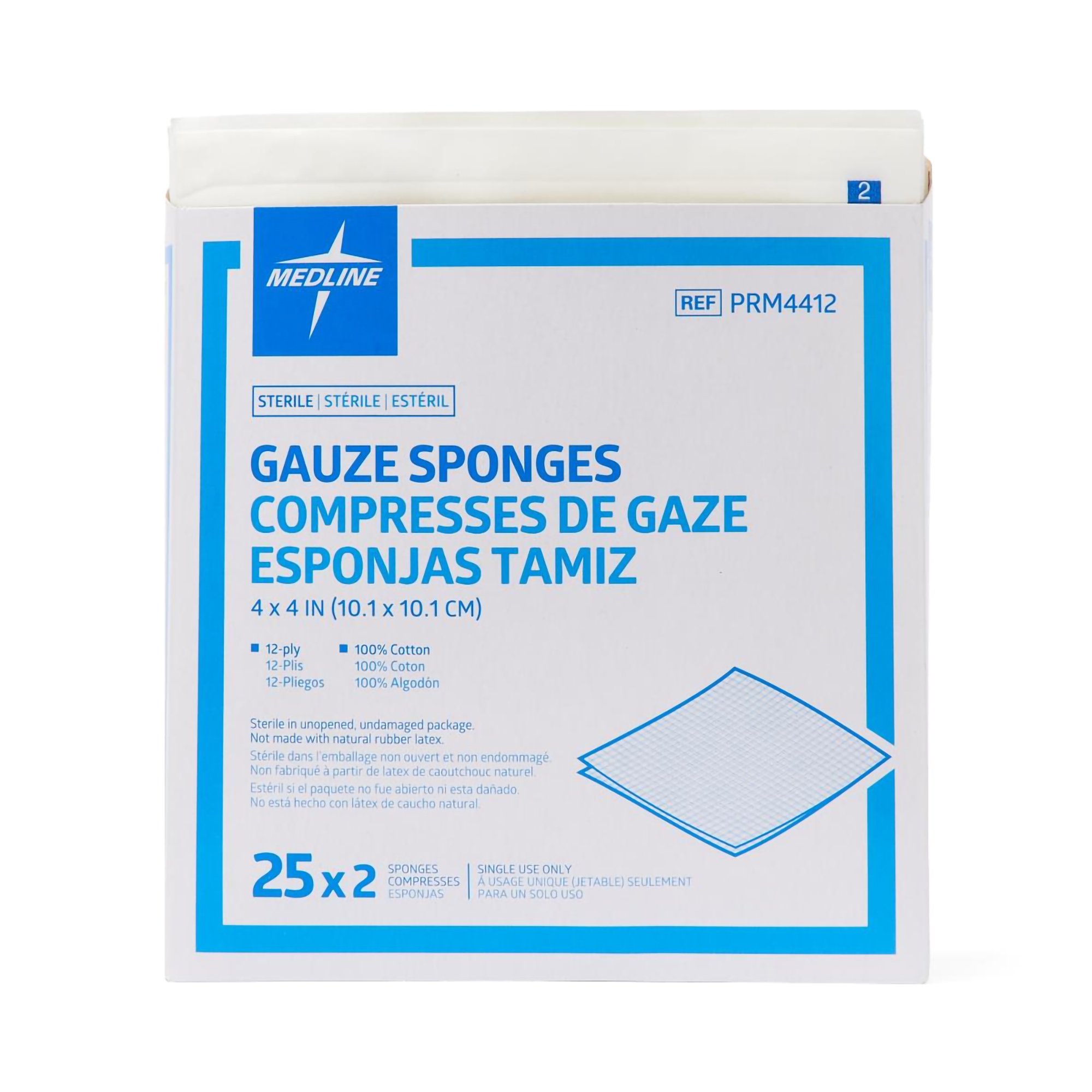 Medline - PRM4412 Medline Sterile Gauze Sponge