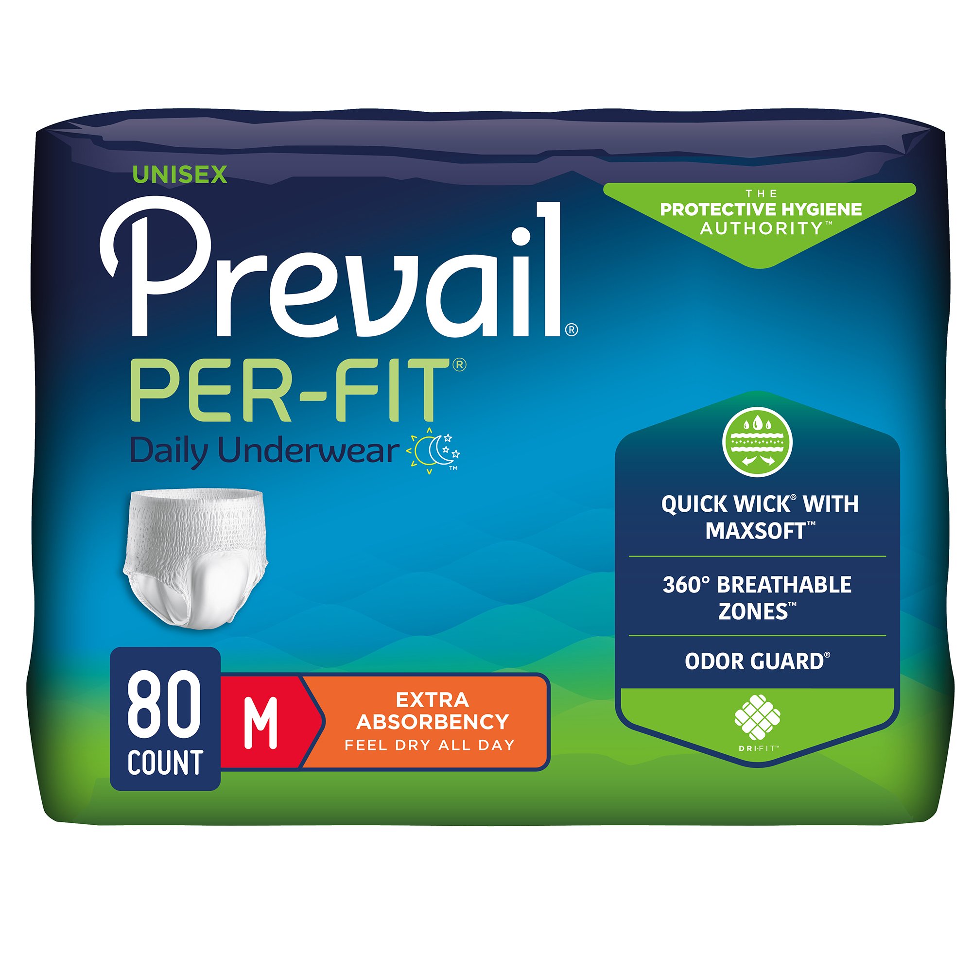 First Quality Products LLC PF-512 - Prevail® Per-Fit® Extra Absorbent Underwear, Medium - 20/Bag, 80/Case