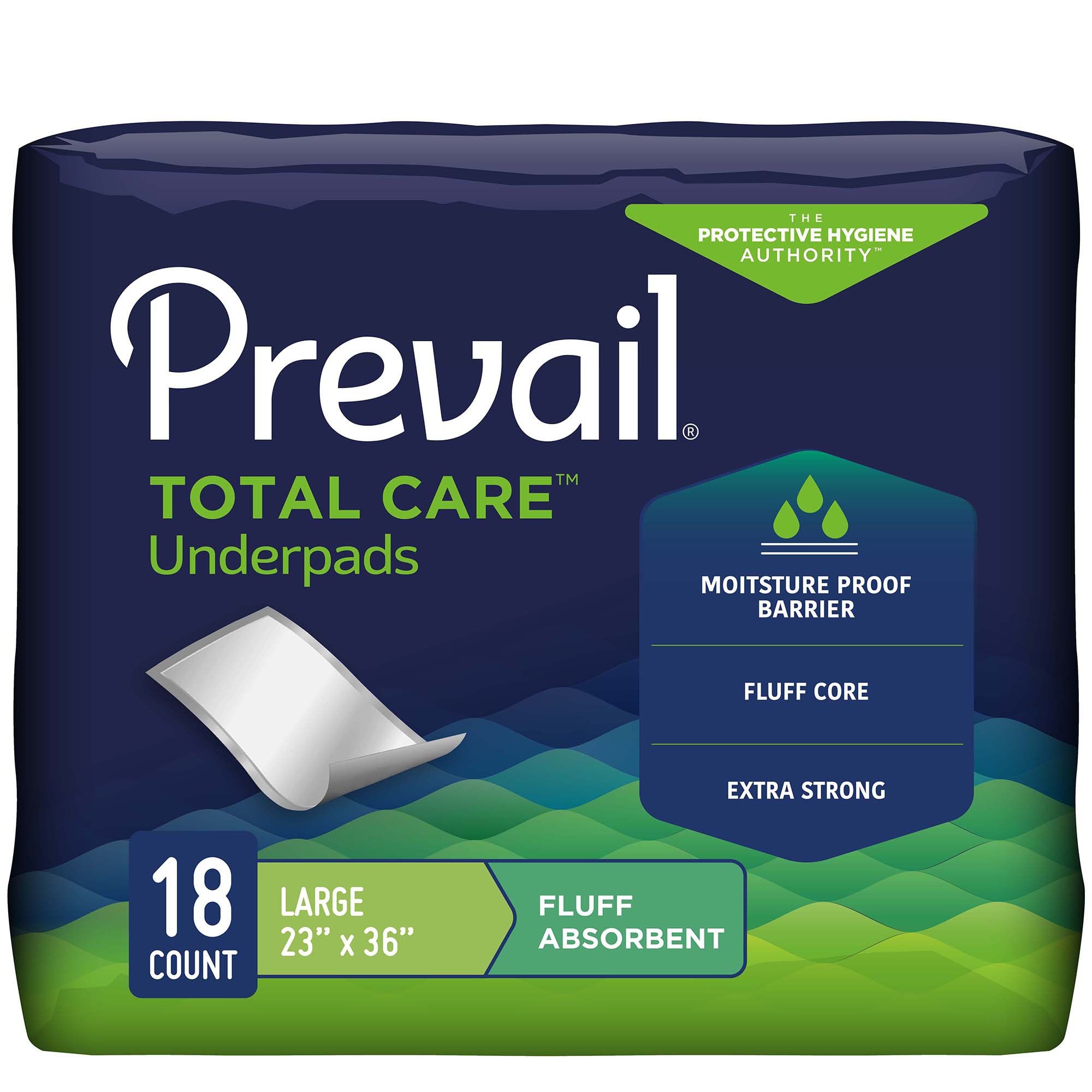 First Quality Products LLC PV-418 - Prevail® Fluff Underpad, 23 x 36 Inch - 18/Bag, 72/Case
