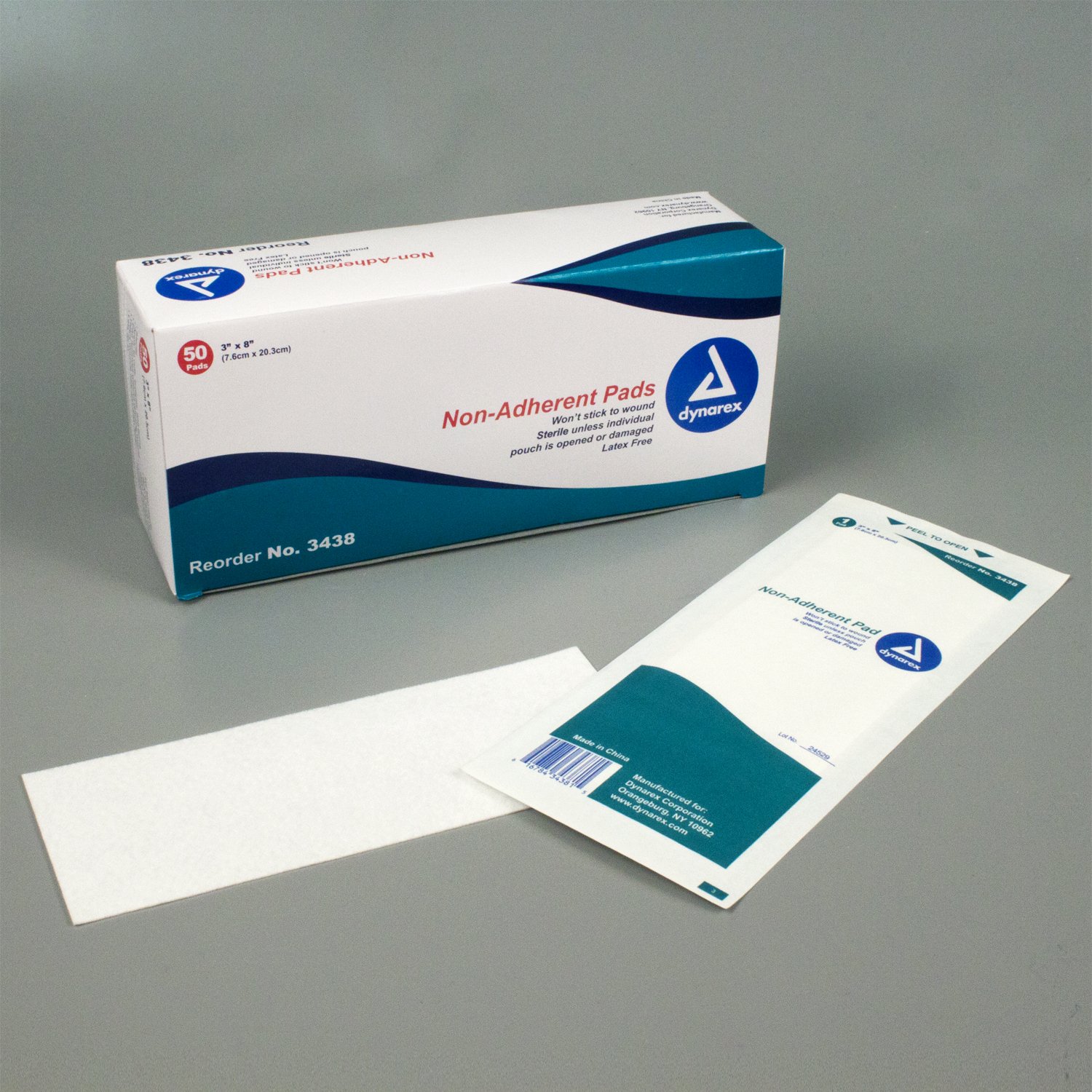 Dynarex 3438 - dynarex® Non-Adherent Dressing, 3 x 8 Inch - 1/Box, 12/Case