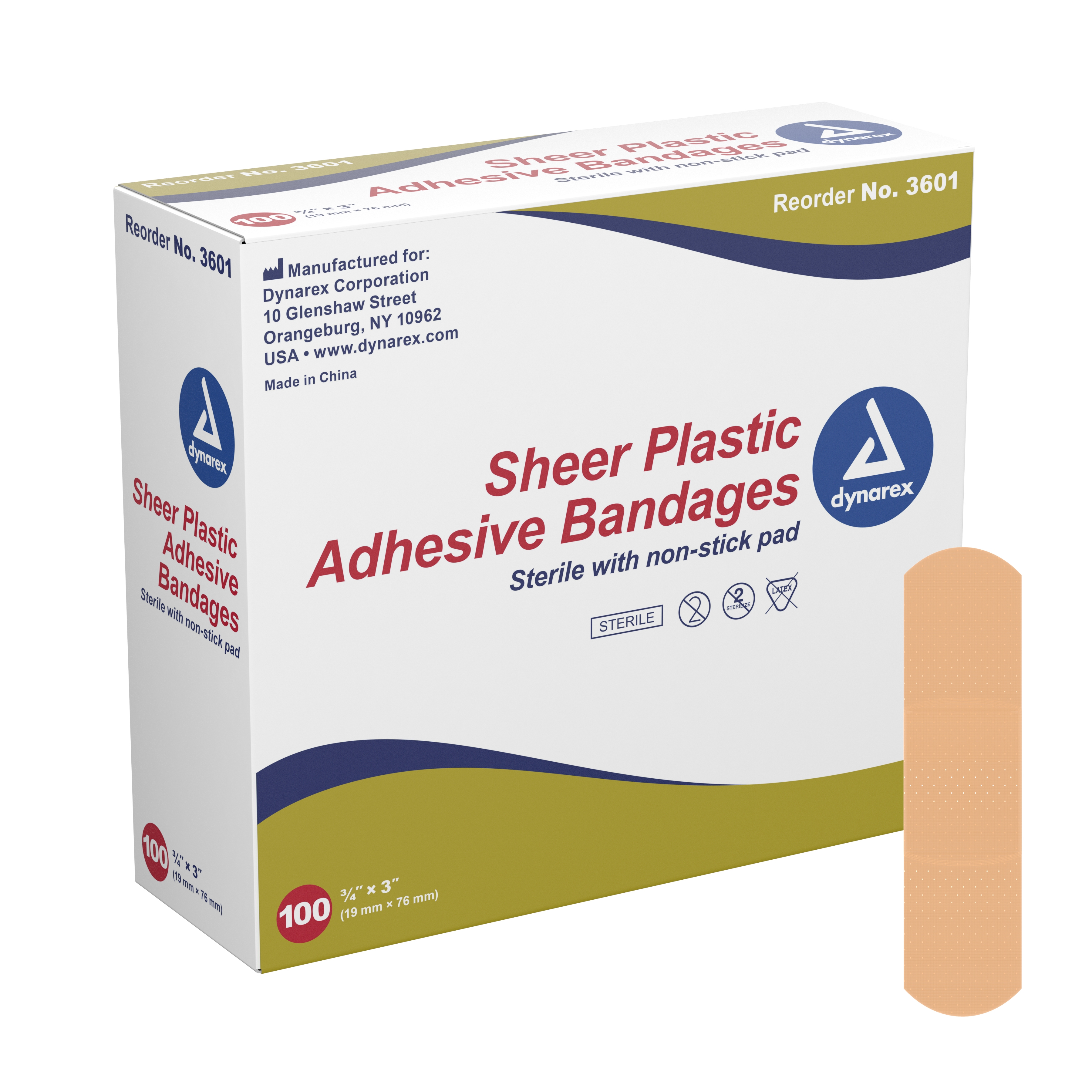 Dynarex - 3601 dynarex® Tan Sheer Adhesive Strip