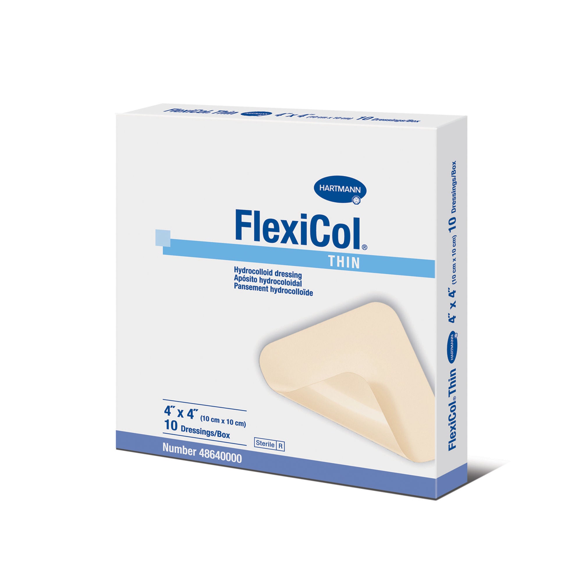 Hartmann - 48640000 Thin Hydrocolloid Dressing FlexiCol® Without Backing 4 X 4 Inch Square Hydrocolloid