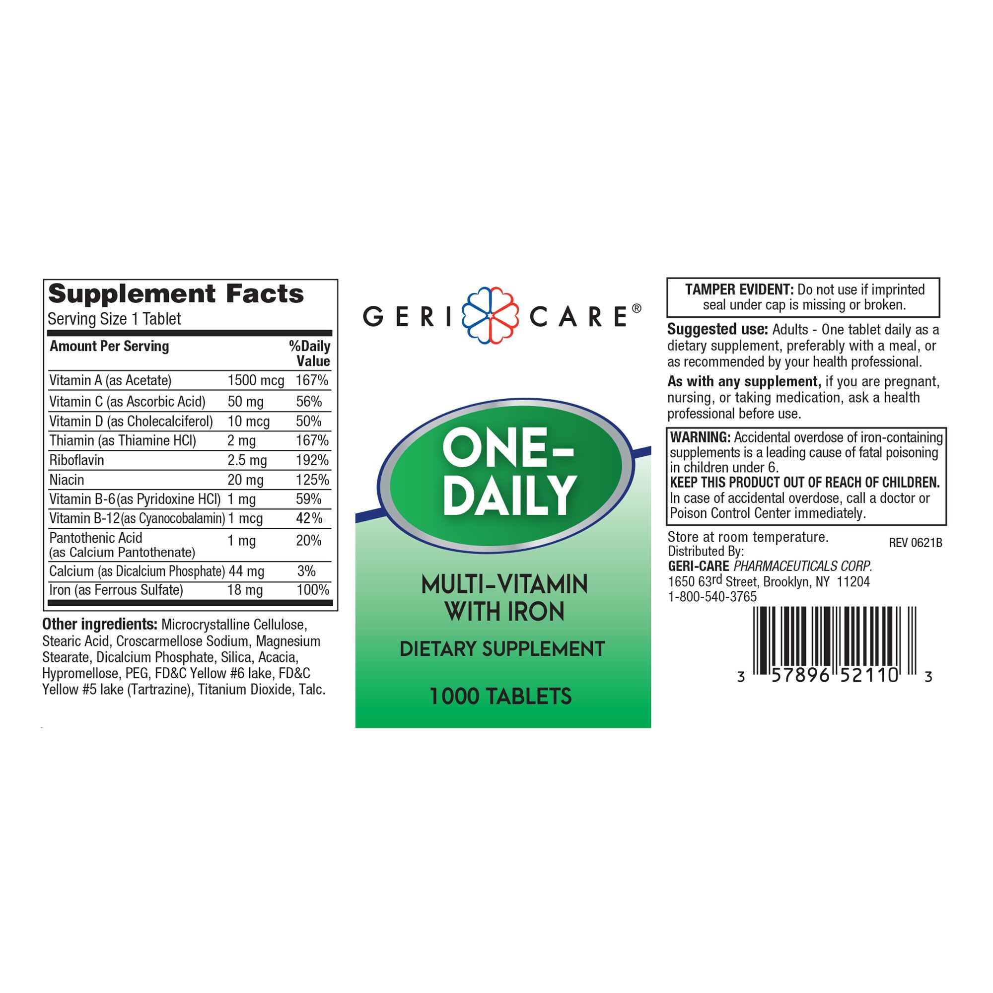 Geri-Care - 521-10-GCP Geri-Care® Multivitamin Supplement with Minerals