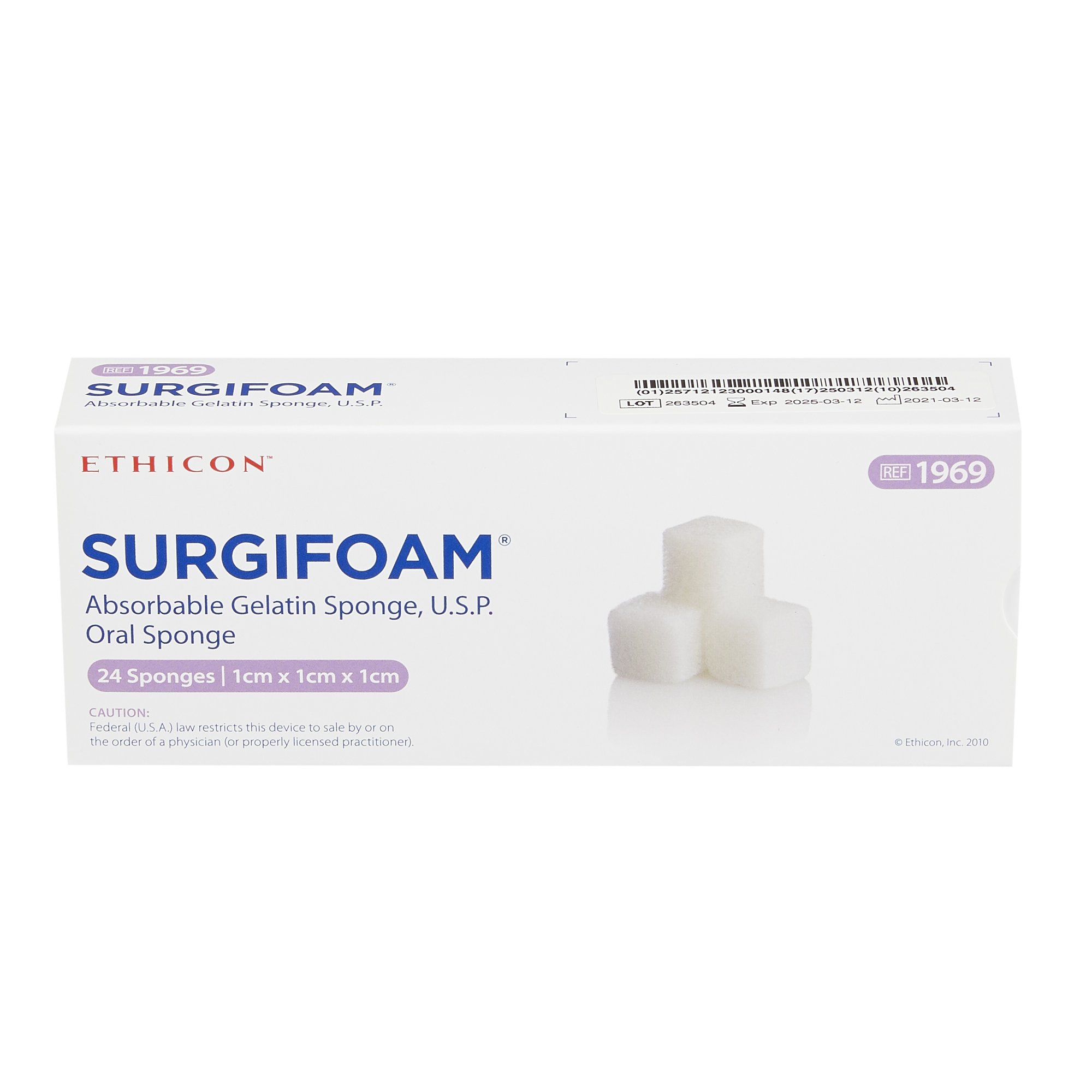 J & J Healthcare Systems 1969 - Surgifoam® Gelatin Sponge - 24/Box