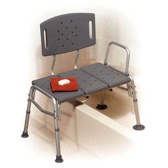 Performance Health - 081123447 Deluxe Bariatric Bath Transfer Bench Side Arm 16 to 20 Inch Seat Height 500 lbs. Weight Capacity