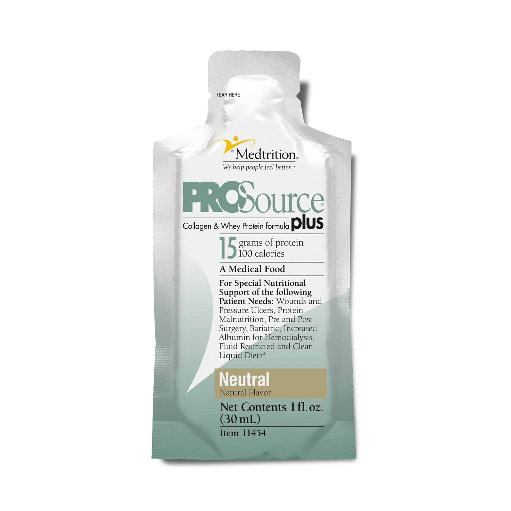 Medtrition-National Nutrition 11454 - ProSource® Plus Concentrate Collagen and Whey Protein Formula - 1/Each, 100/Case