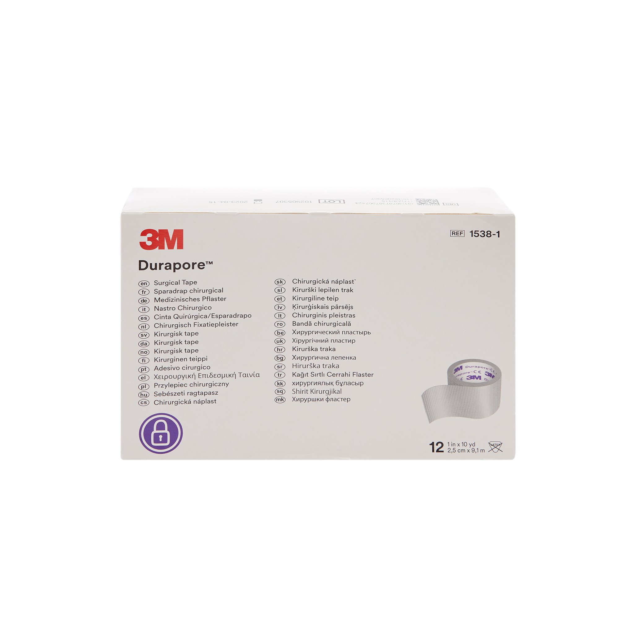 Solventum Corporation - 1538-1 3M™ Durapore™ Silk-Like Cloth Medical Tape