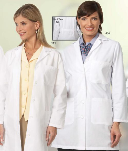 Fashion Seal Uniforms - 436-S Lab Coat White Small Mid Length 65% Polyester / 35% Cotton Reusable