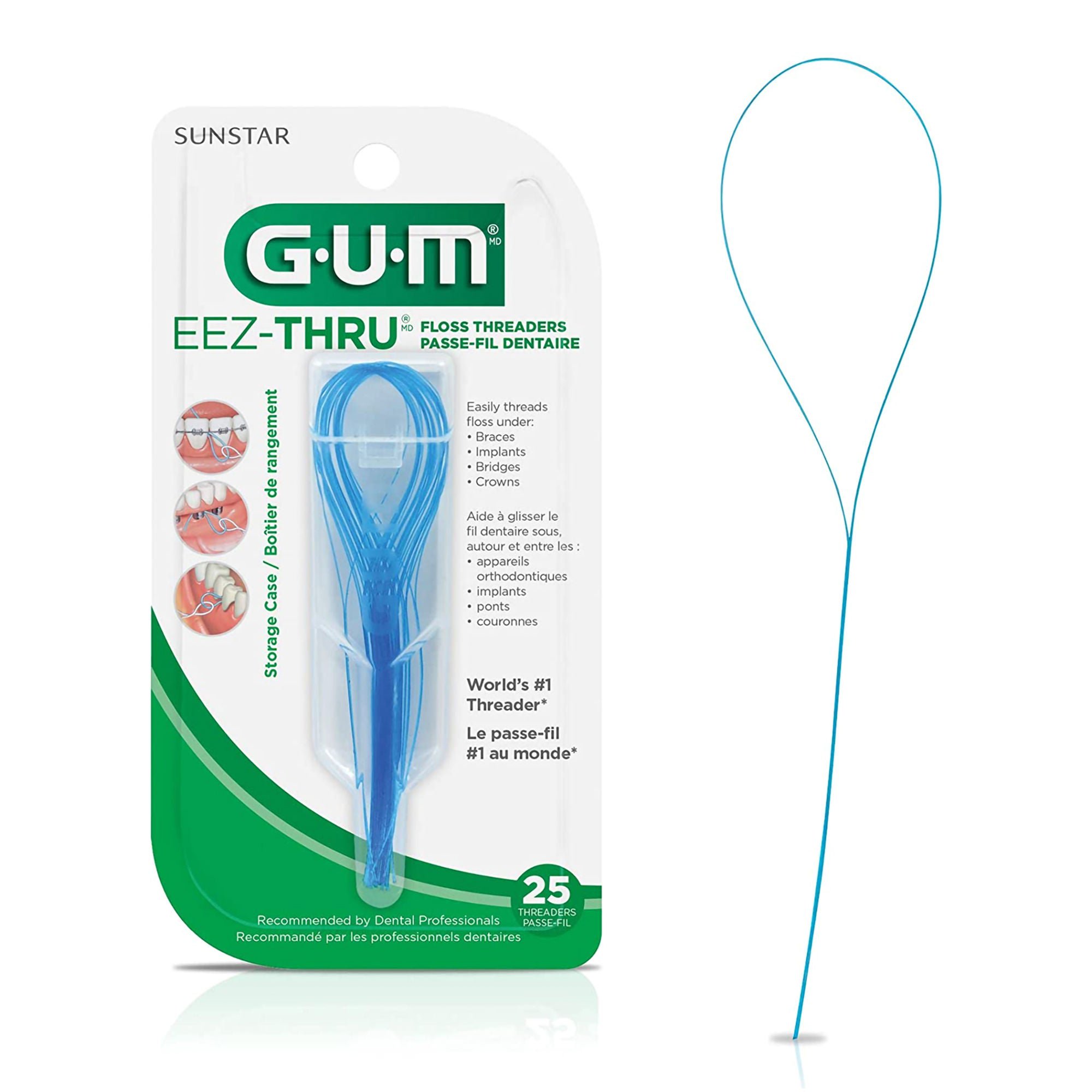 Sunstar Butler - 07094209840 Dental Floss Threader G·U·M™ EeZ-Thru™ Satin Mint Flavor