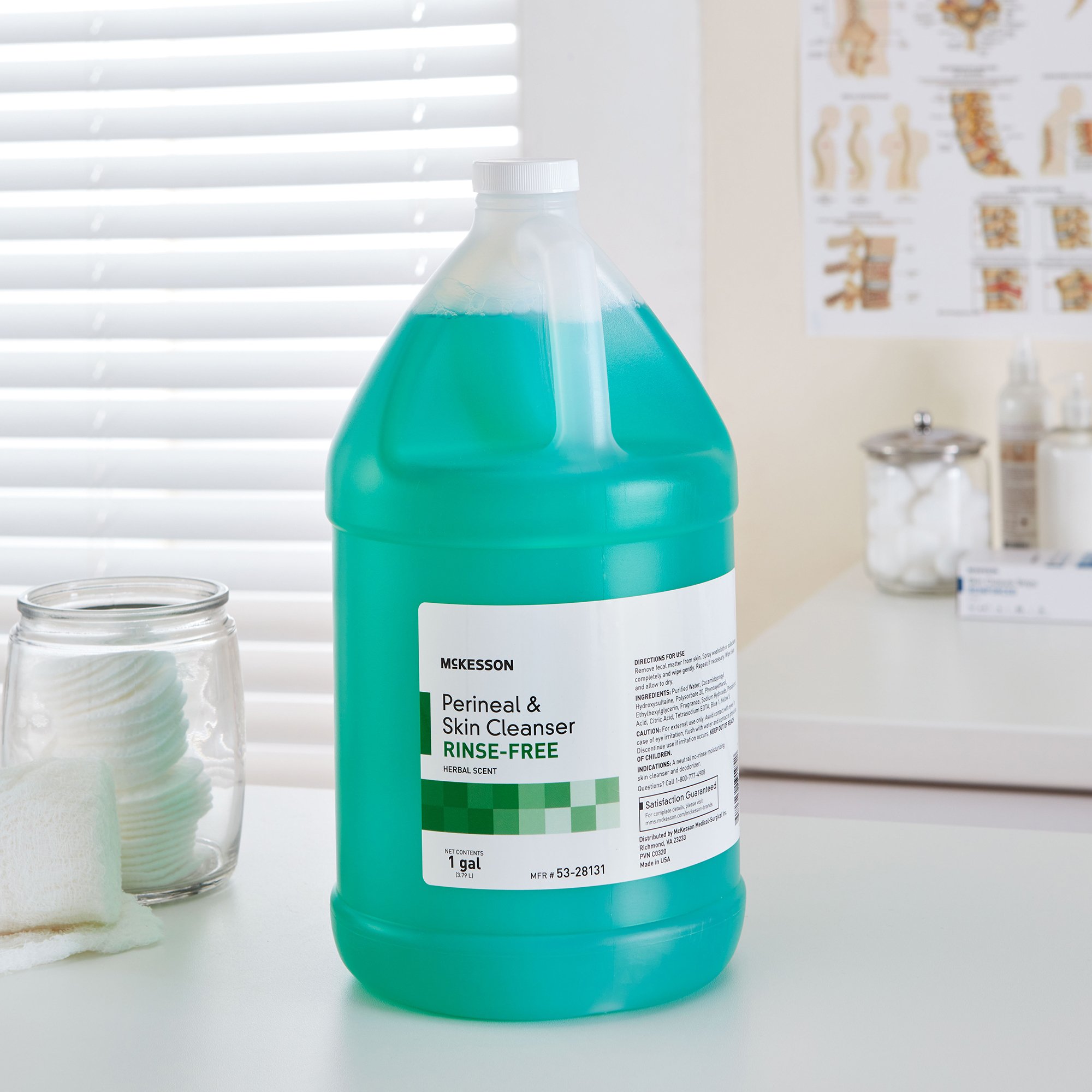 McKesson Brand 53-28131 - McKesson Rinse-Free Perineal Wash, Herbal Scent, 1 gal. - 1/Gallon, 4/Case