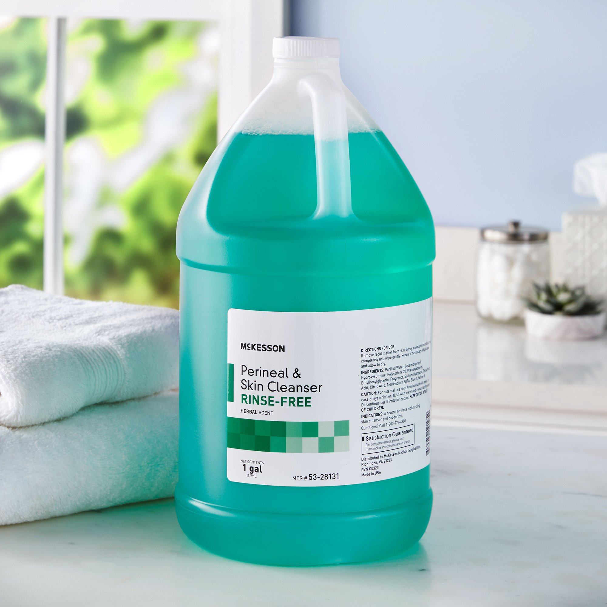 McKesson Brand 53-28131 - McKesson Rinse-Free Perineal Wash, Herbal Scent, 1 gal. - 1/Gallon, 4/Case