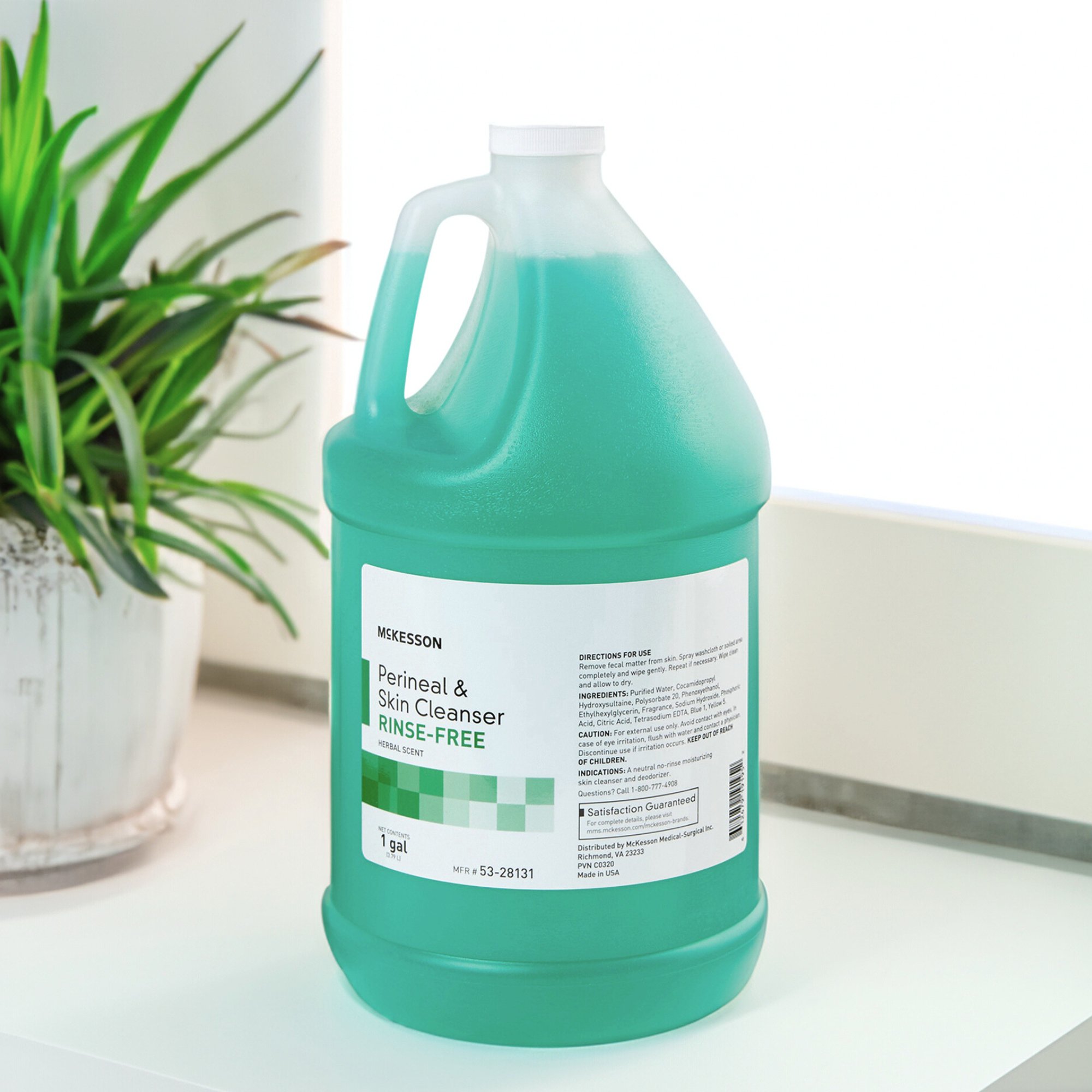 McKesson Brand 53-28131 - McKesson Rinse-Free Perineal Wash, Herbal Scent, 1 gal. - 1/Gallon, 4/Case