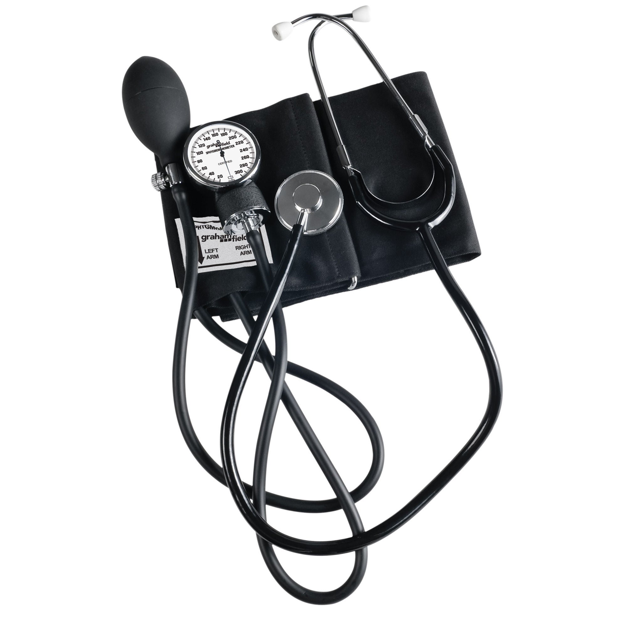 Graham-Field - 240X Reusable Aneroid / Stethoscope Set Labtron® 33 to 48 cm Large Adult Cuff Single Head General Exam Stethoscope Pocket Aneroid