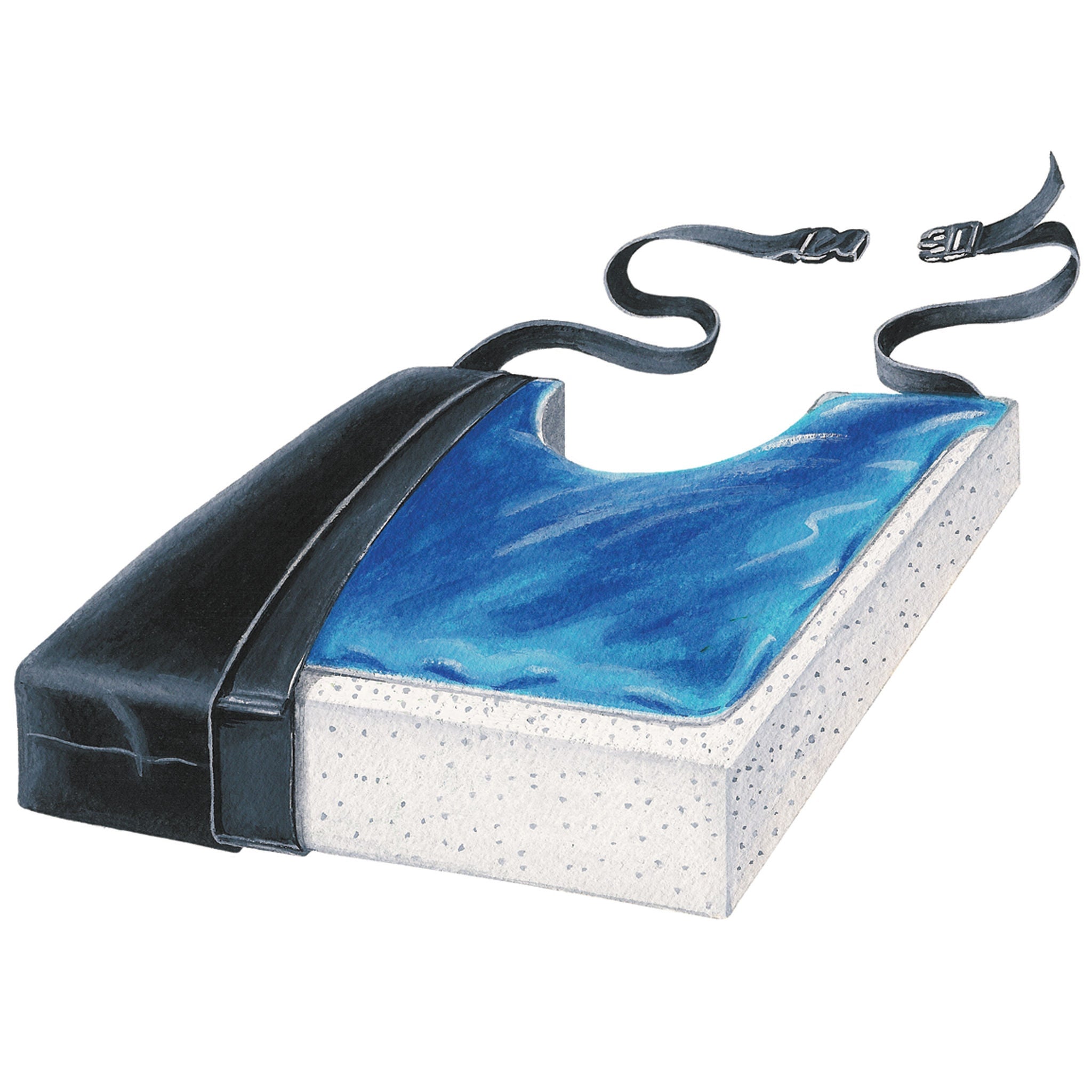 Skil-Care - 751025 Coccyx Relief Seat Cushion Skil-Care™ 18 W X 16 L X 2-1/2 D Inch Foam / Gel
