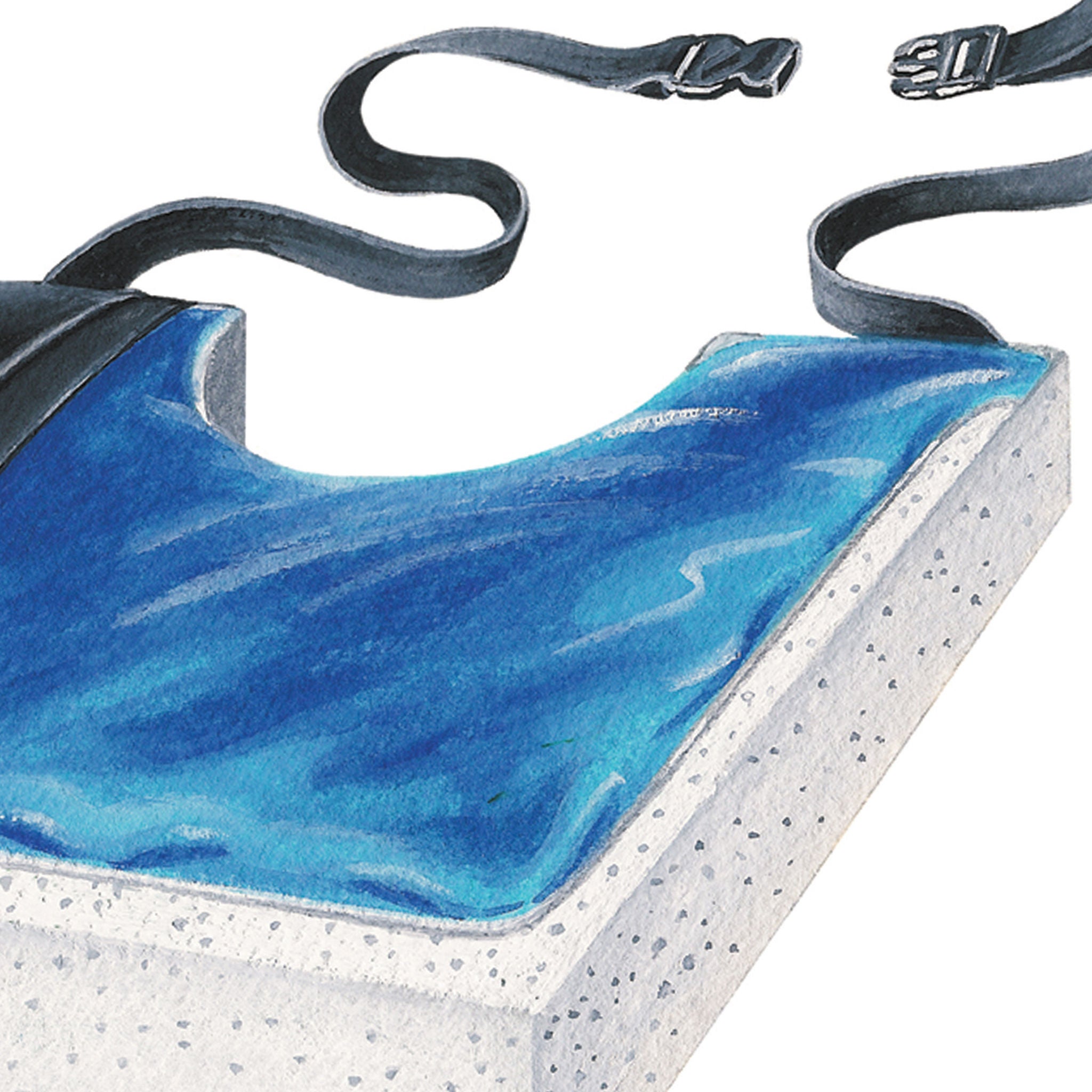 Skil-Care - 751025 Coccyx Relief Seat Cushion Skil-Care™ 18 W X 16 L X 2-1/2 D Inch Foam / Gel