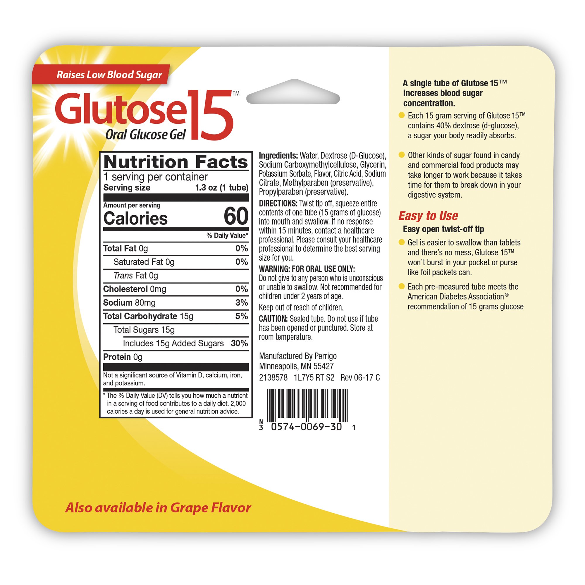 Perrigo Company - 00574006930 Perrigo Lemon Glucose Supplement