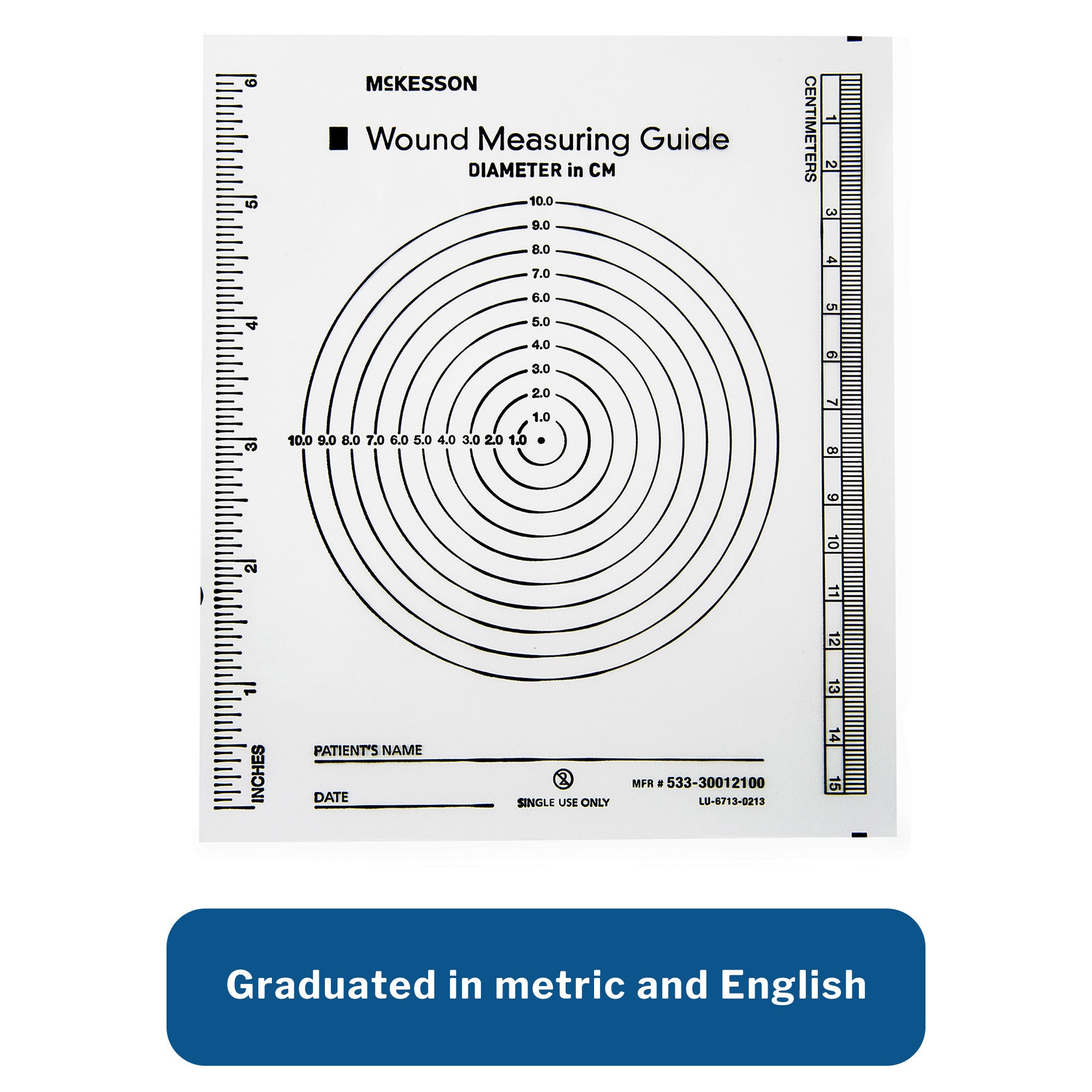 McKesson Brand - 533-30012100 McKesson Plastic Wound Measuring Guide