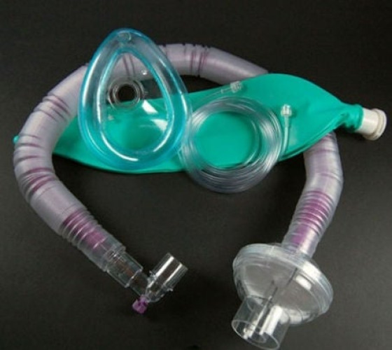 Ambu - CF370-6121Z Anesthesia Breathing Circuit Universal Flex2® Coaxial Tube 70 Inch Tube Single Limb Adult / Pediatric 3 Liter Bag Single Patient Use