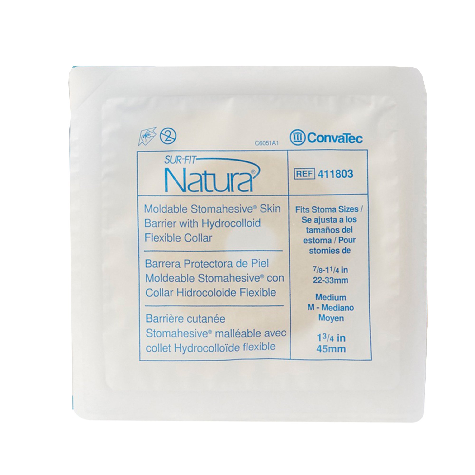 ConvaTec - 411803 Sur-Fit Natura® Stomahesive® Ostomy Barrier Fits Stomas from 7/8 to 1-1/4 Inches