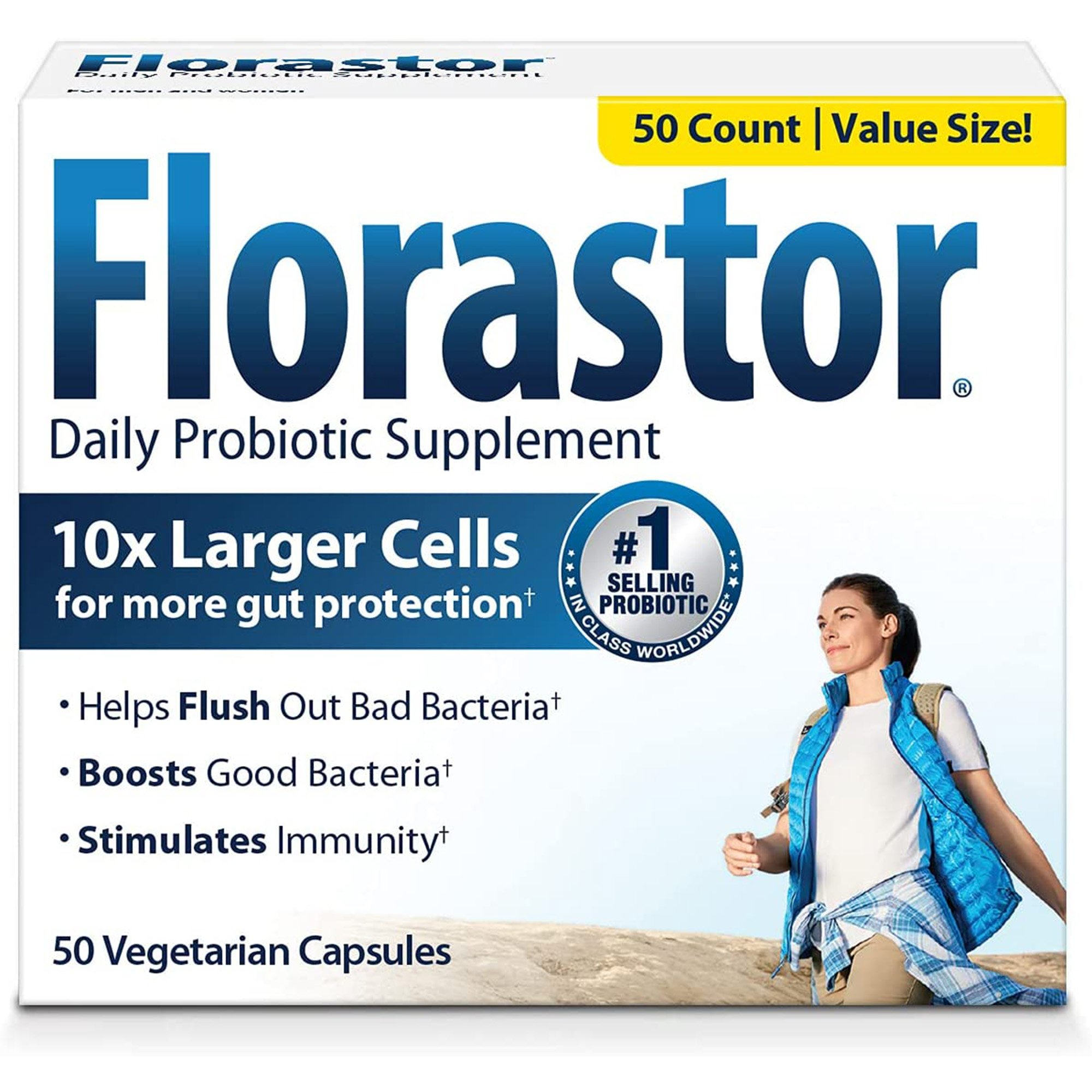 Biocodex - 66825000201 Florastor® Dual Action Probiotic Vegetarian Capsules