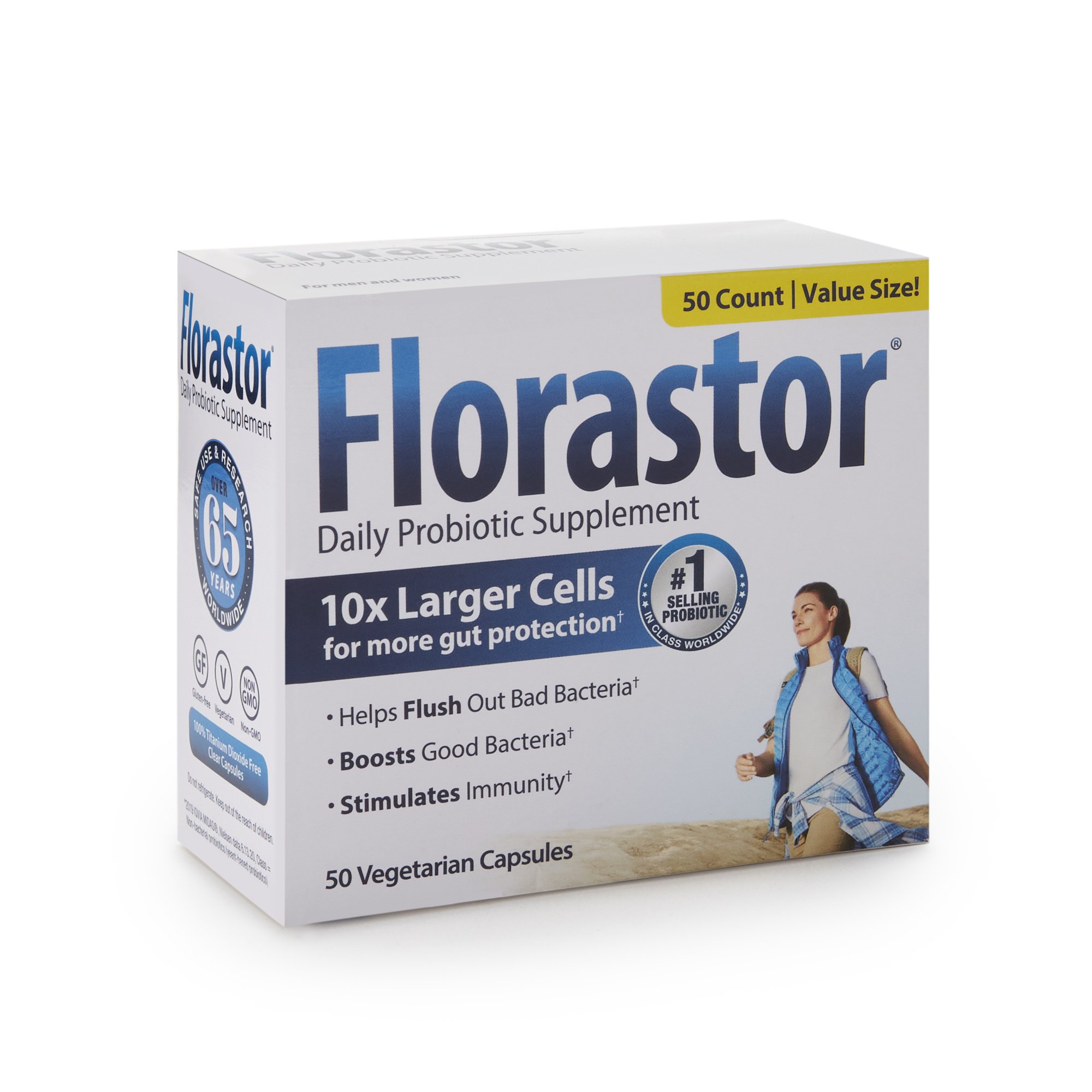 Biocodex - 66825000201 Florastor® Dual Action Probiotic Vegetarian Capsules