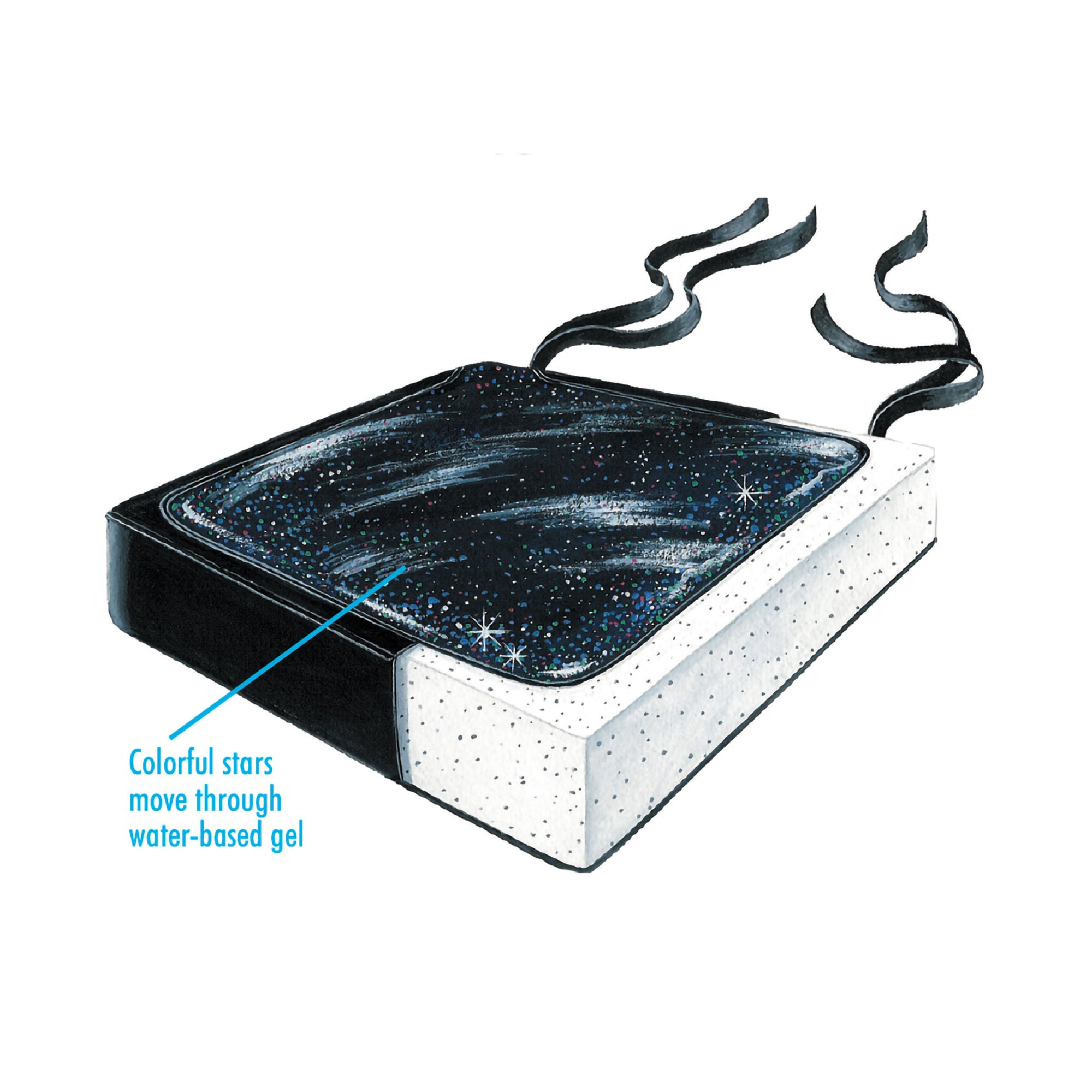 Skil-Care - 751197 Seat Cushion Sittin' Pretty™ Starry Night 18 W X 16 L X 2-1/2 D Inch Foam / Gel